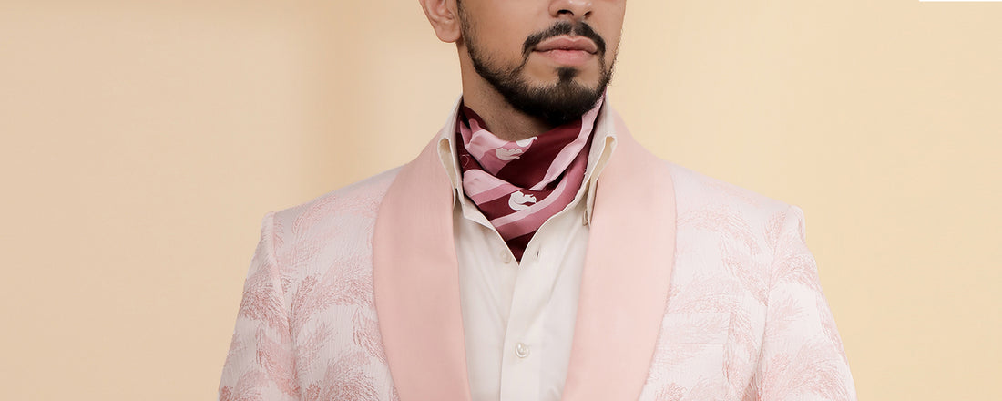 Squirrelly Stripes Silk Pocket Square