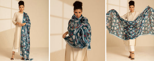 Parrot Paradise Silk Dupatta