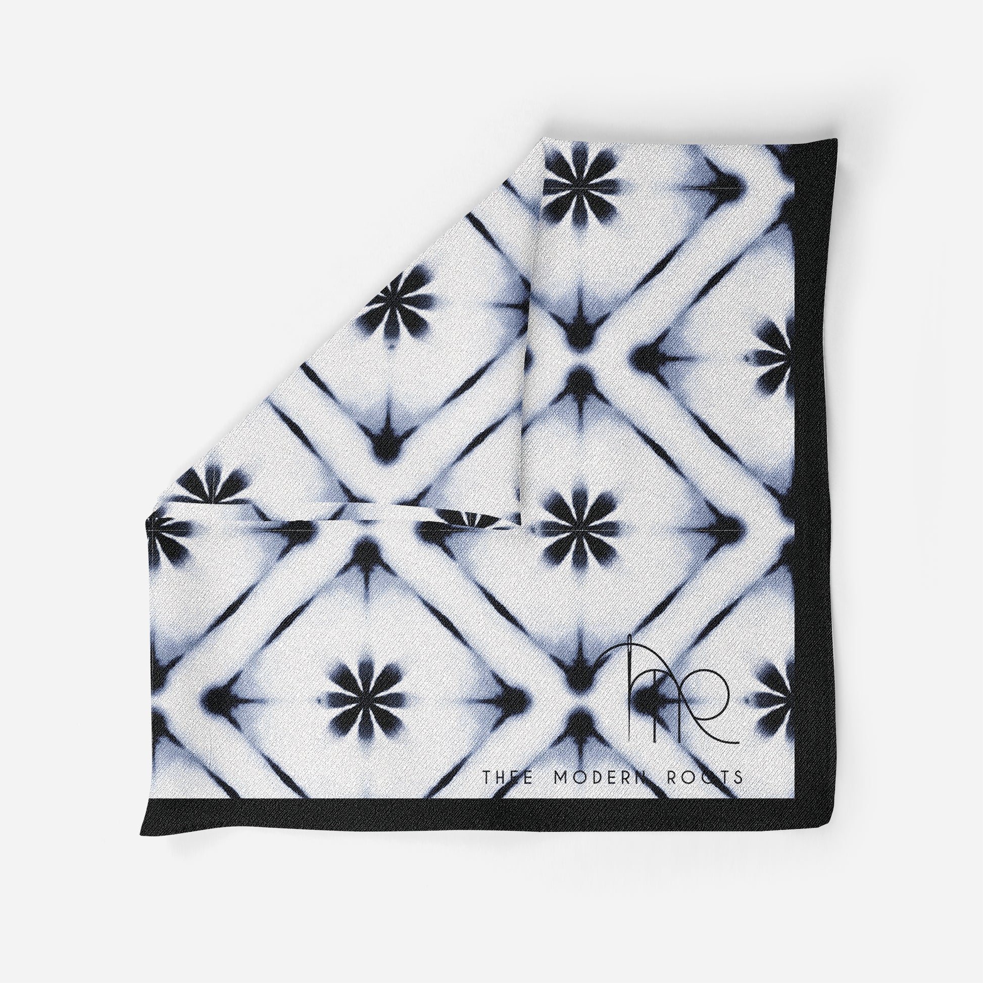 Midnight Bloom Blitz Silk Pocket Square