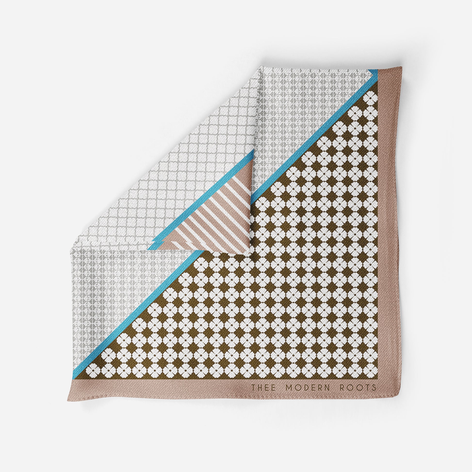 Enigma in Olive Silk Pocket Square