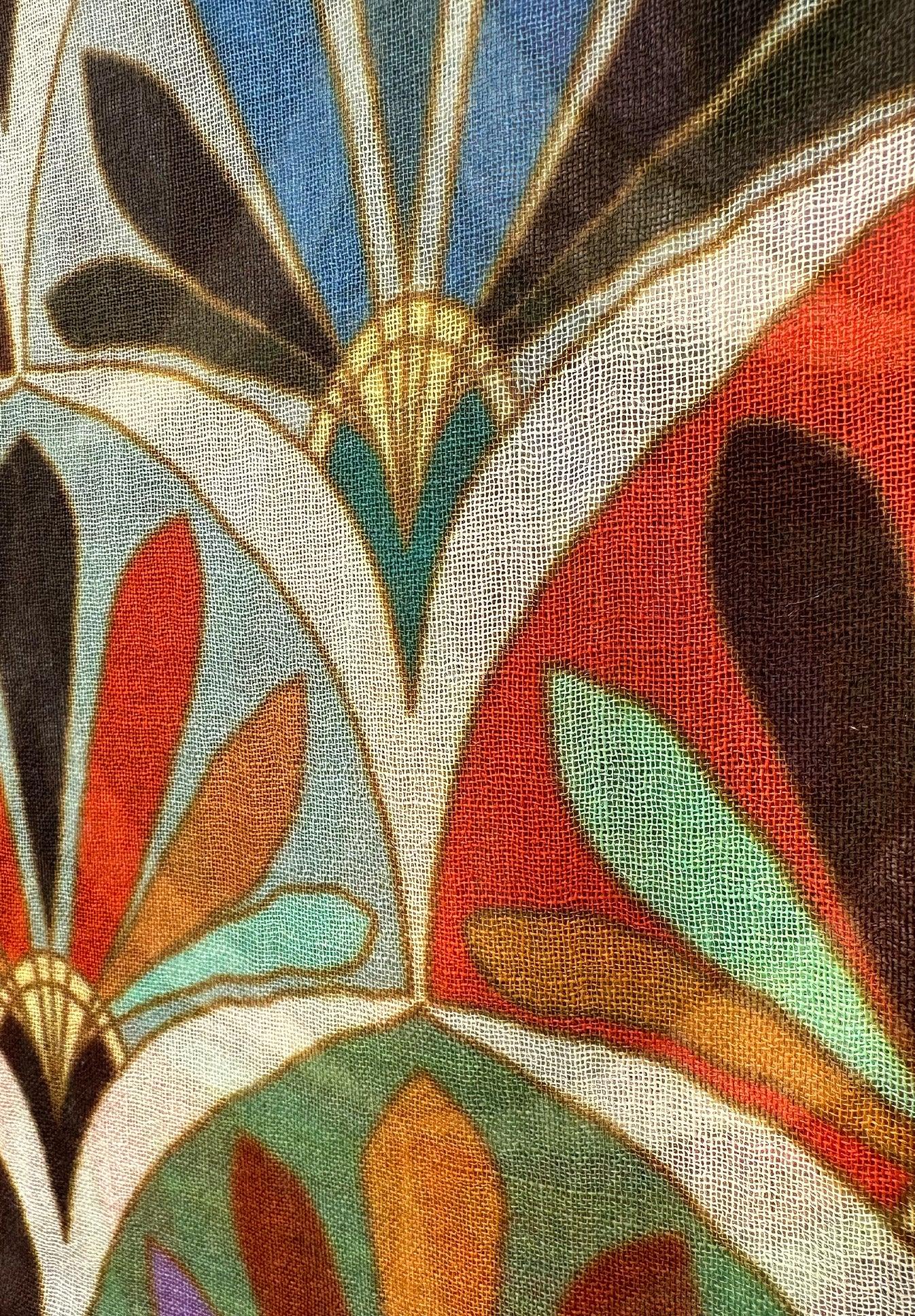 Floral Sunset Silk Wool Stole - Thee Modern Roots