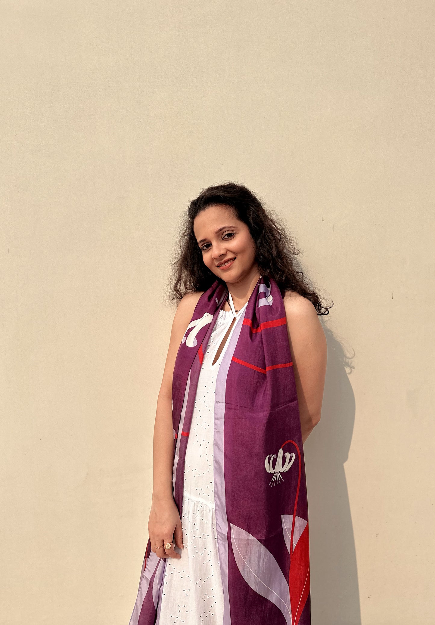 Floral Whirlwind Silk Stole