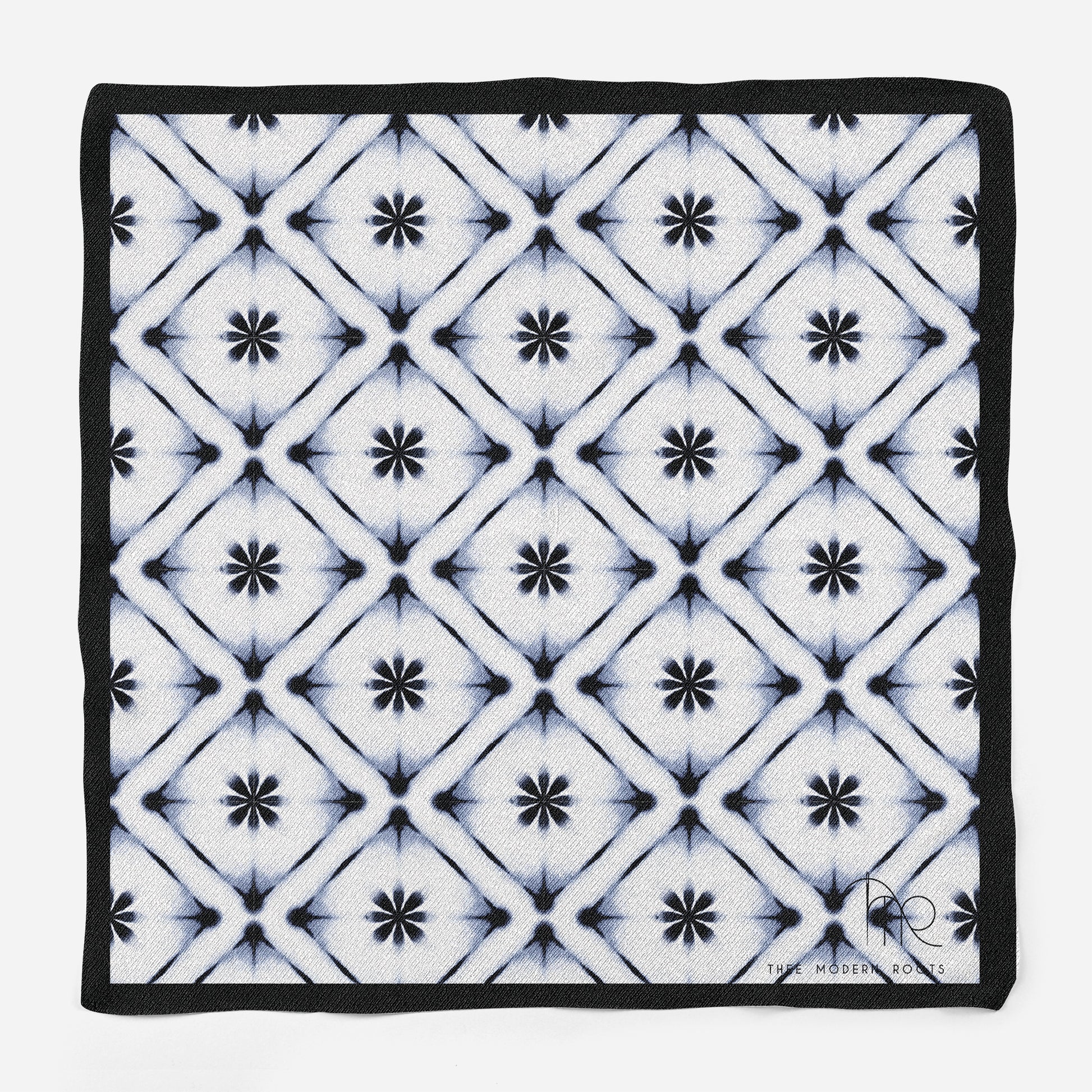 Midnight Bloom Blitz Silk Pocket Square