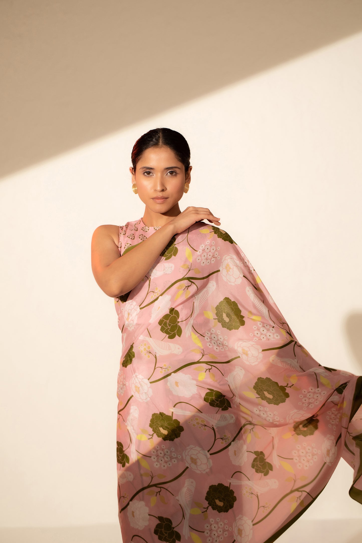 Paradise Blooms Printed Crepe Saree