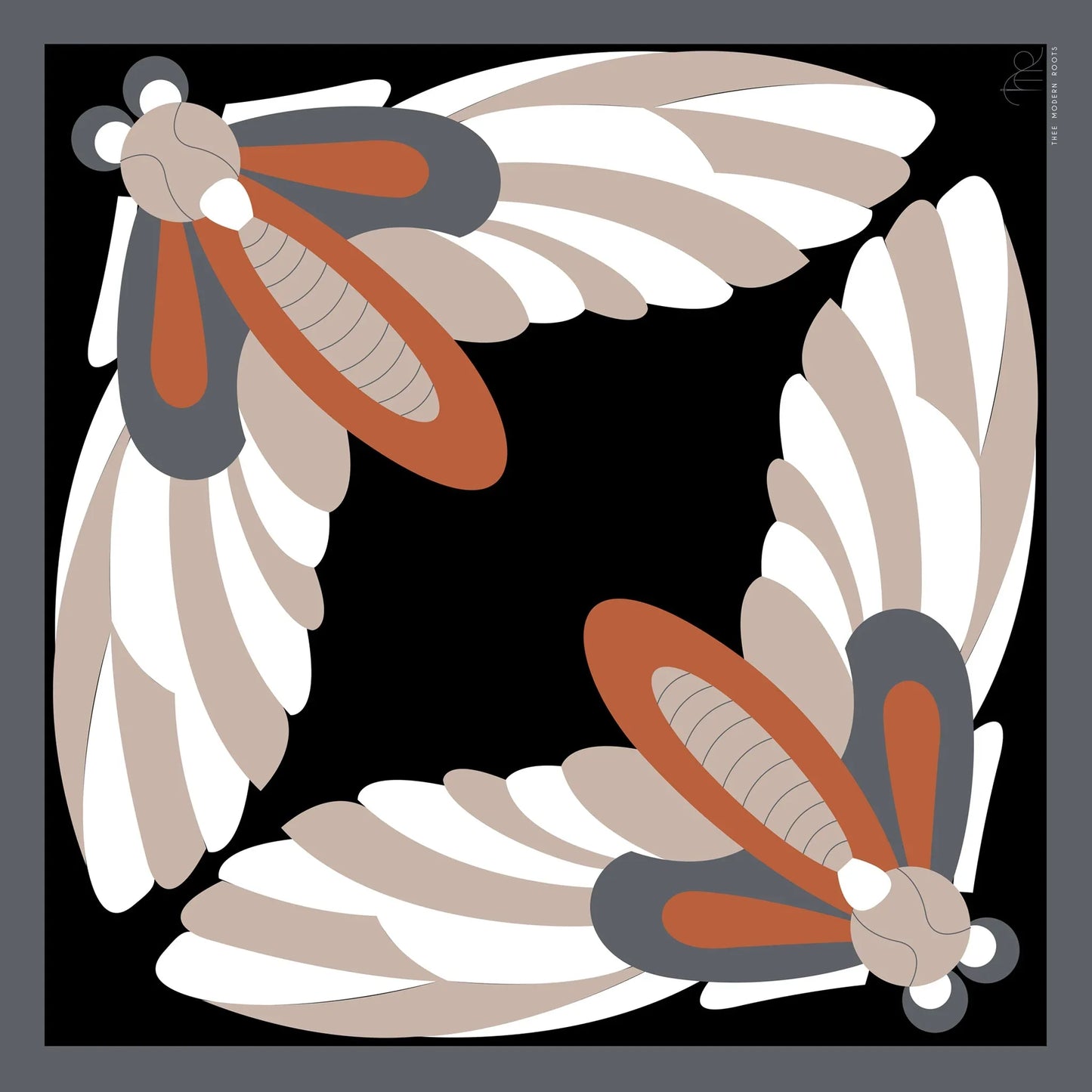 Reversed Bugs Men Silk Scarf - Thee Modern Roots