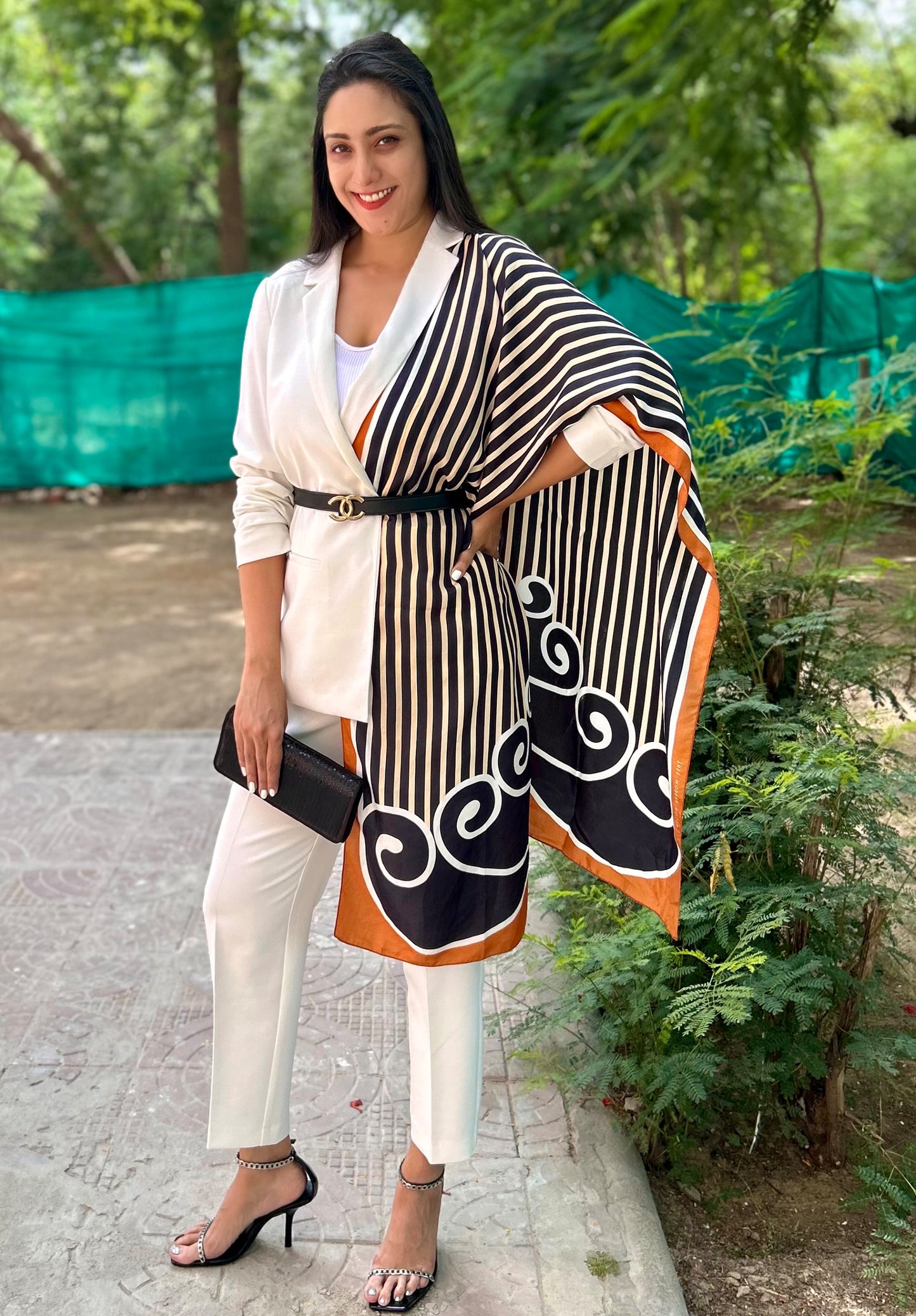 Boldly Striped Silk Stole