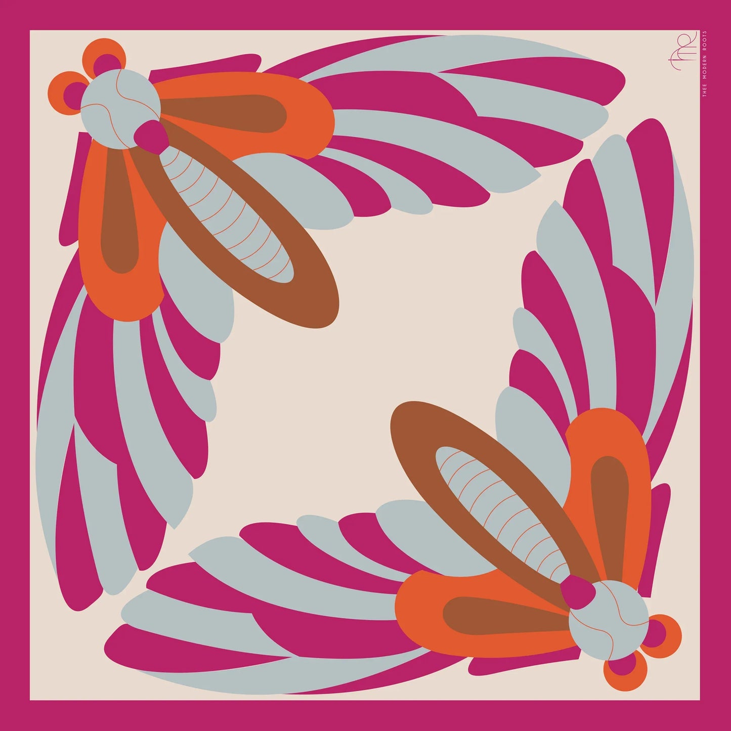 Fluttering Flips Silk Scarf - Thee Modern Roots