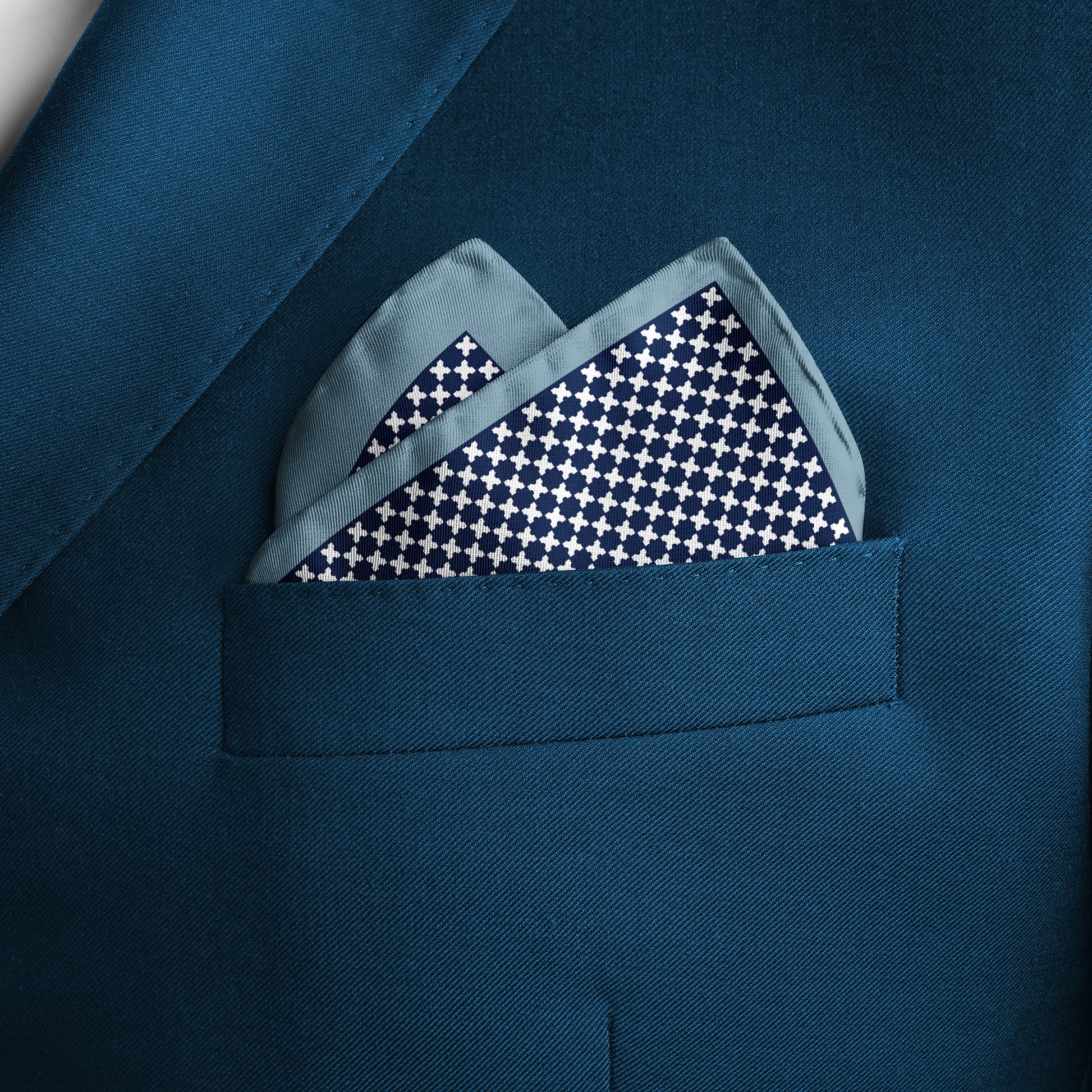 Midnight Maze Silk Pocket Square
