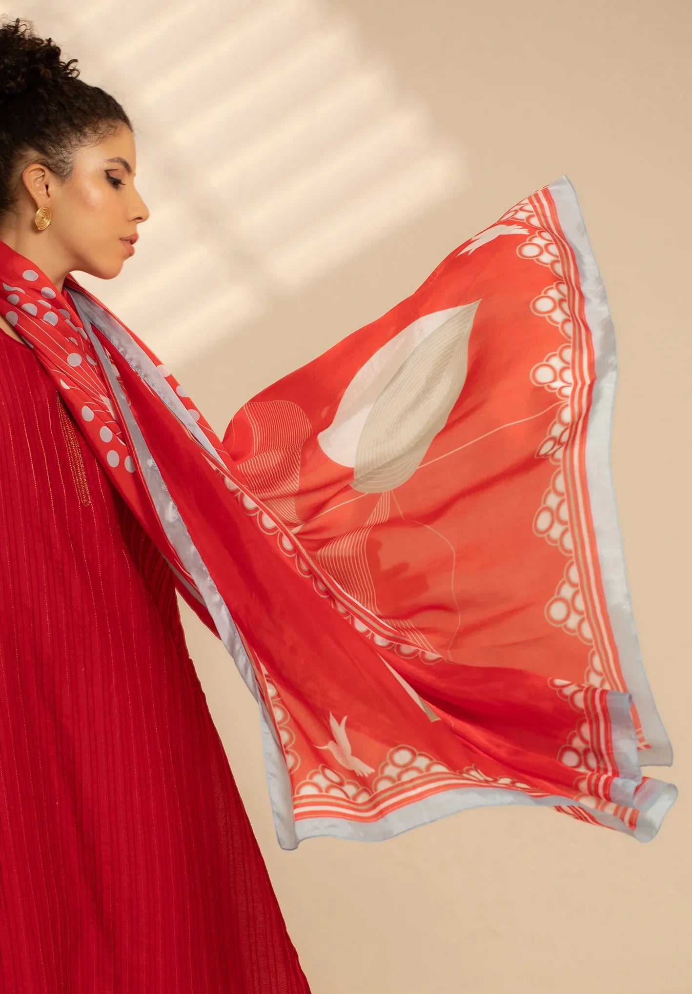 Whimsical Wildflowers Silk Dupatta - Thee Modern Roots