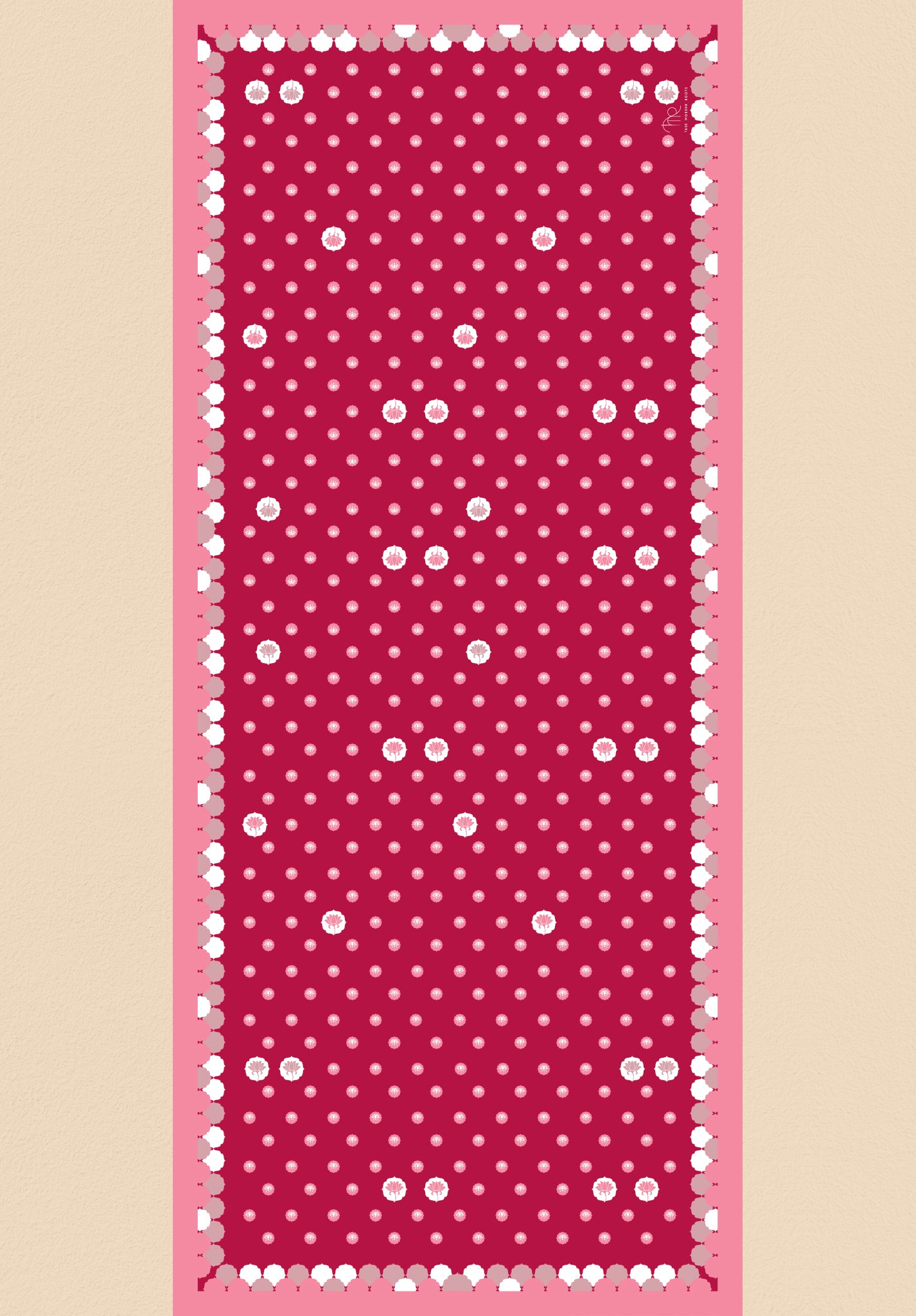 Crimson Lotus Silk Dupatta