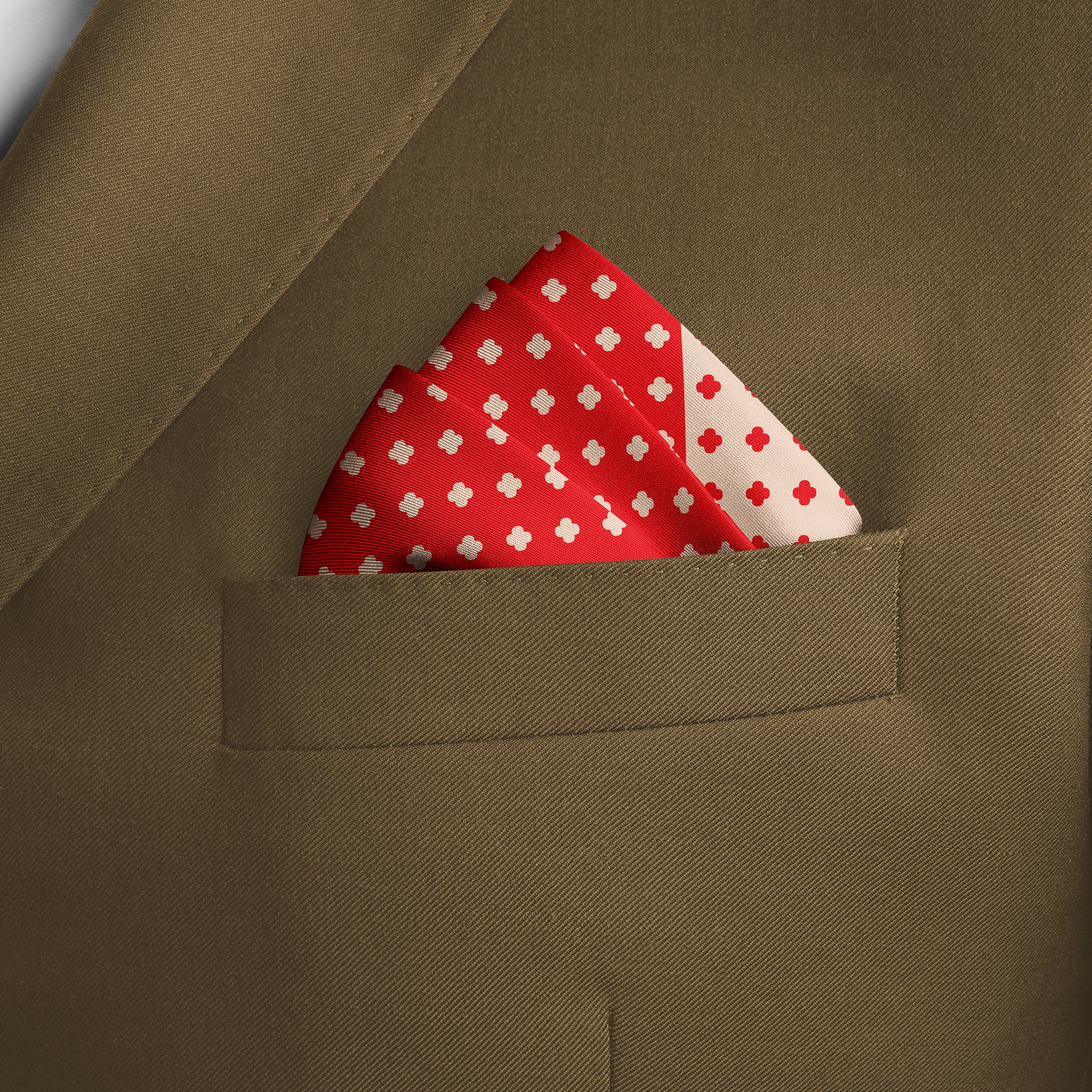 Geometric Garden Silk Pocket Square