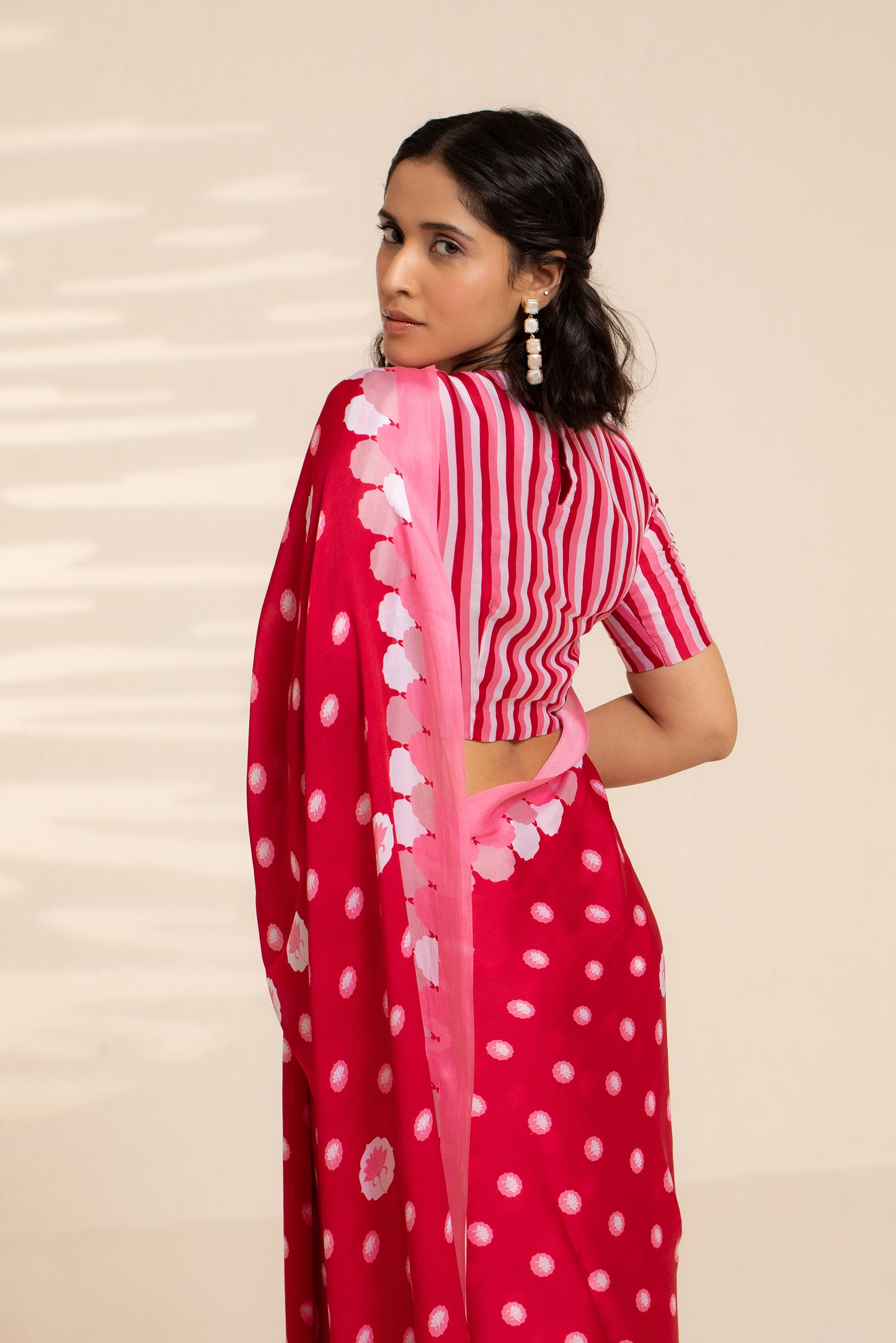 Floating Petals Printed Satin Georgette Saree