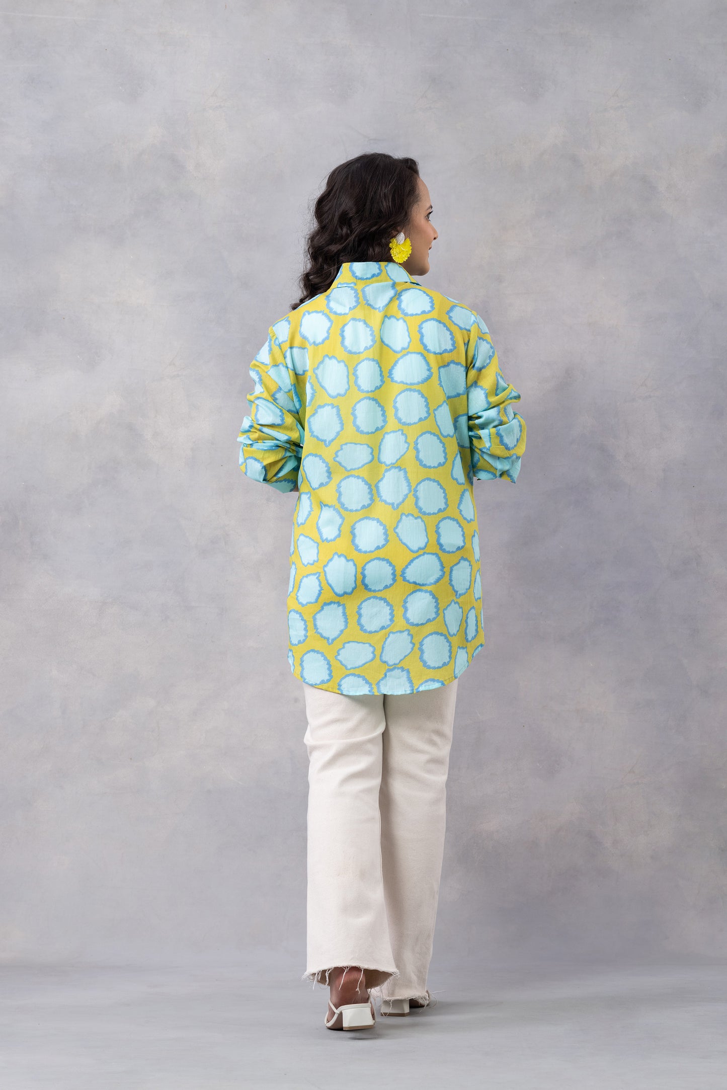 Mango Polka Print Cotton Mul shirt