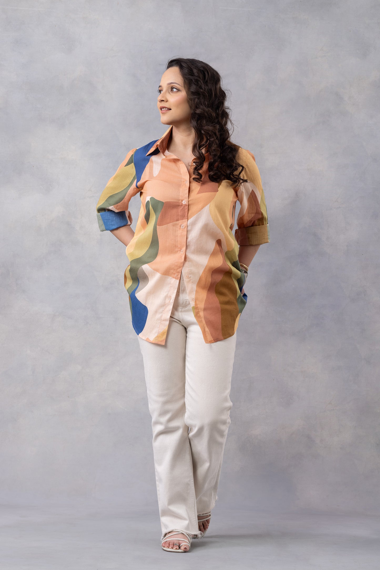 Sandstone Print Cotton Mul Shirt