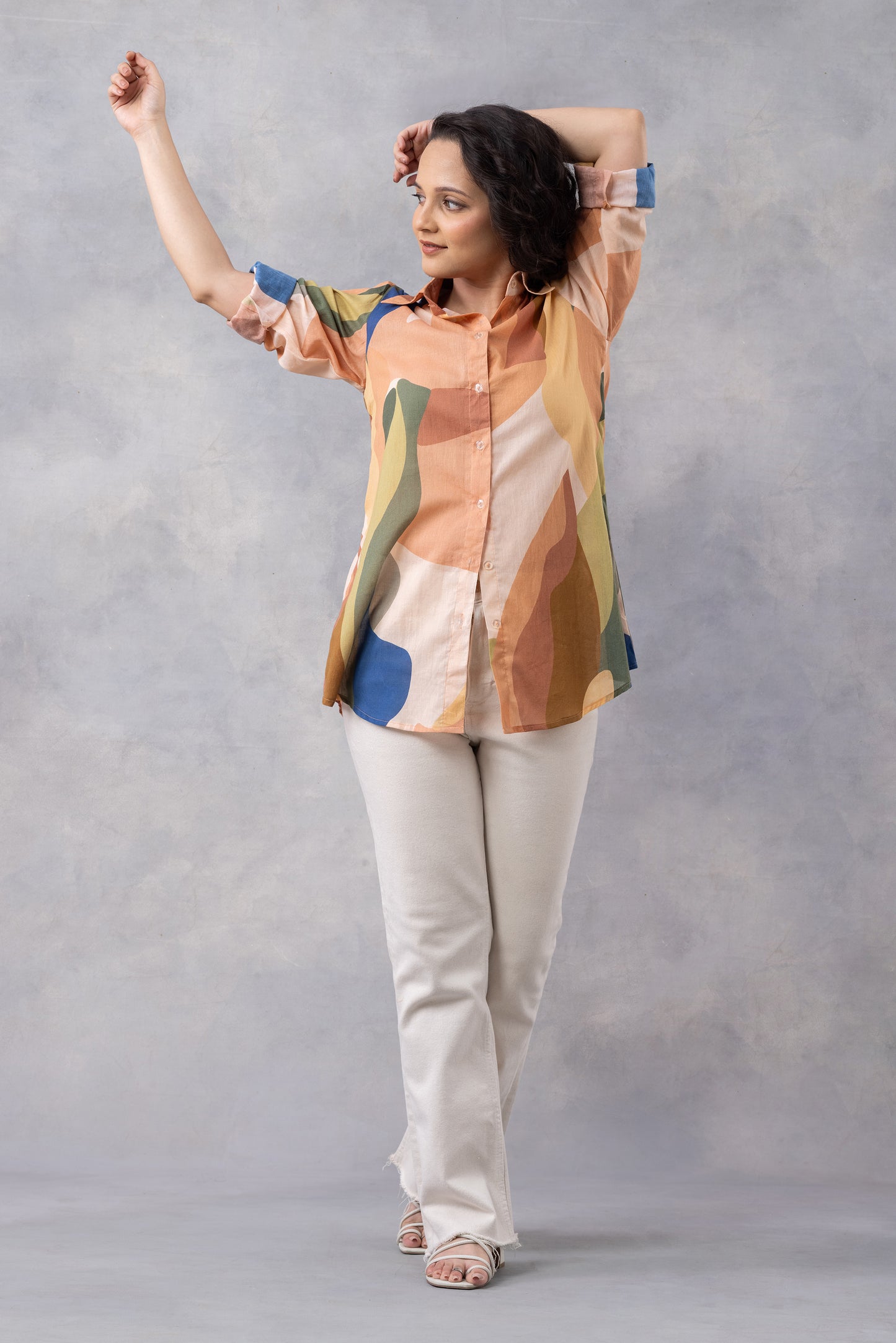 Sandstone Print Cotton Mul Shirt