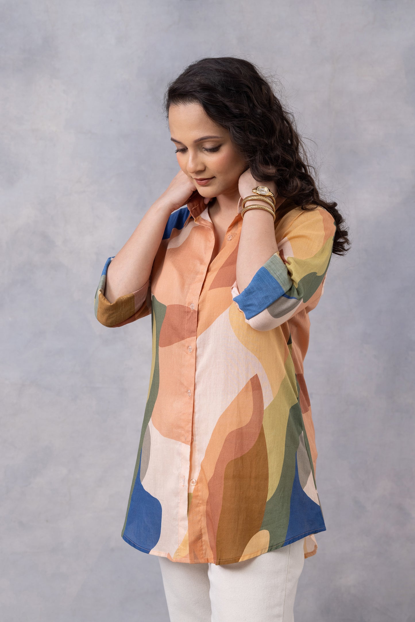 Sandstone Print Cotton Mul Shirt