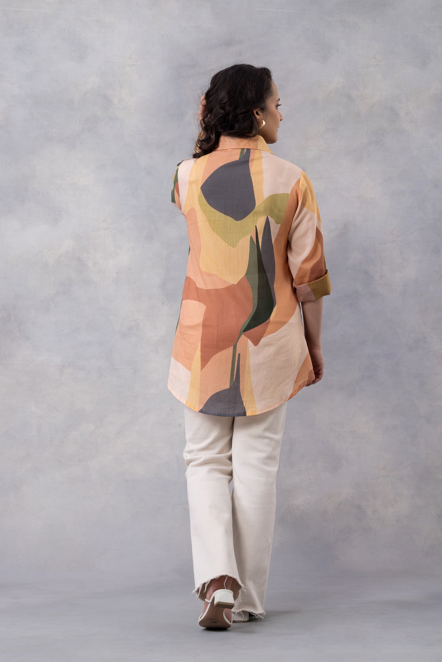 Sandstone Print Cotton Mul Shirt