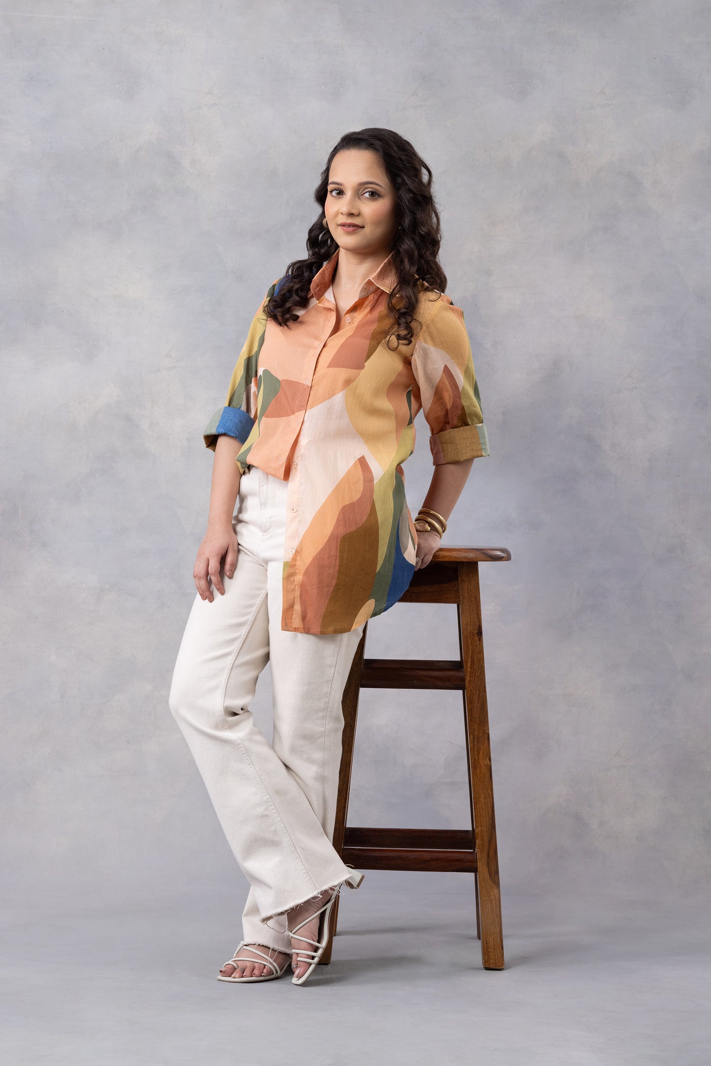 Sandstone Print Cotton Mul Shirt