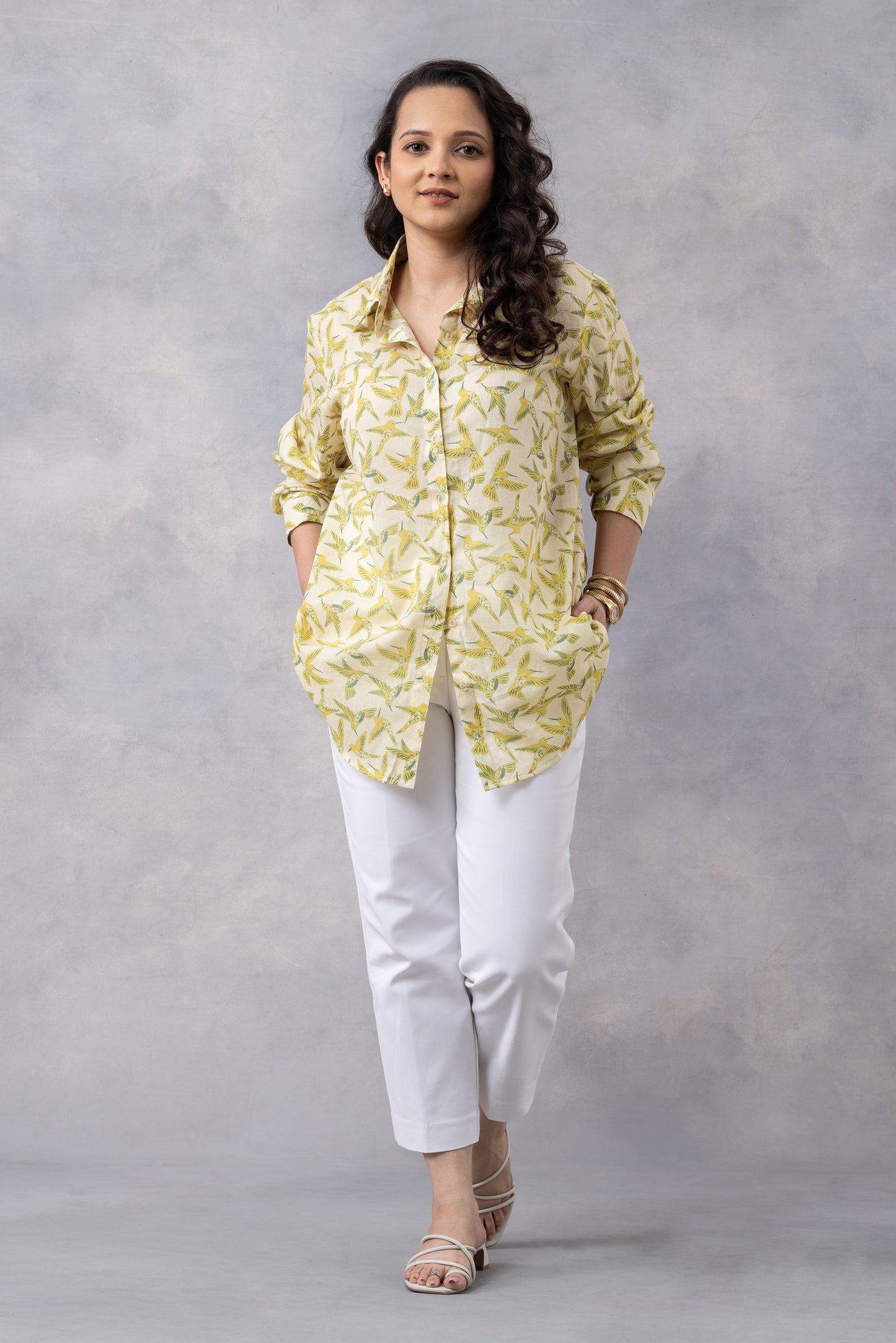 Buttercup Floral Flight Cotton Mul Printed Shirt