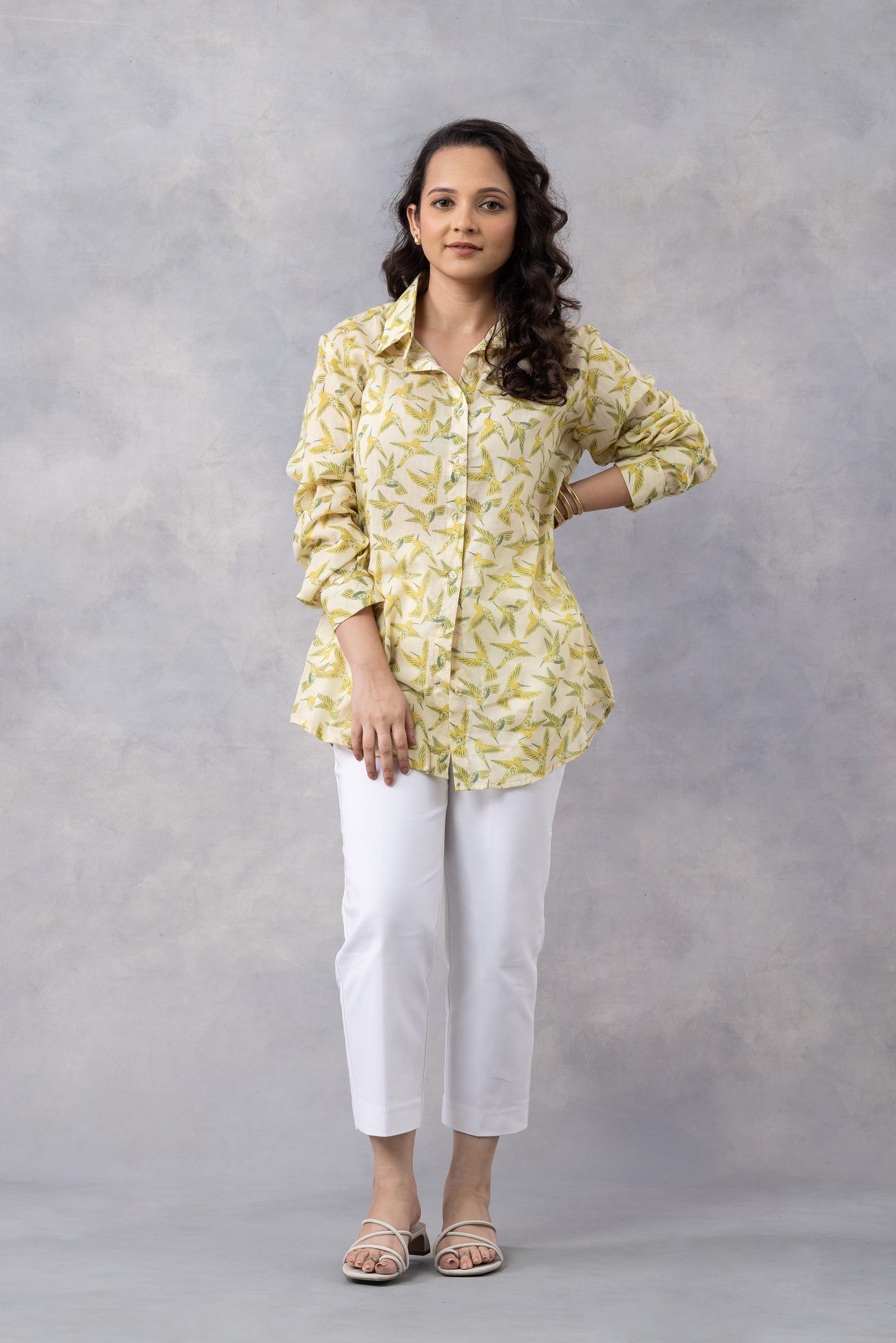 Buttercup Floral Flight Cotton Mul Printed Shirt