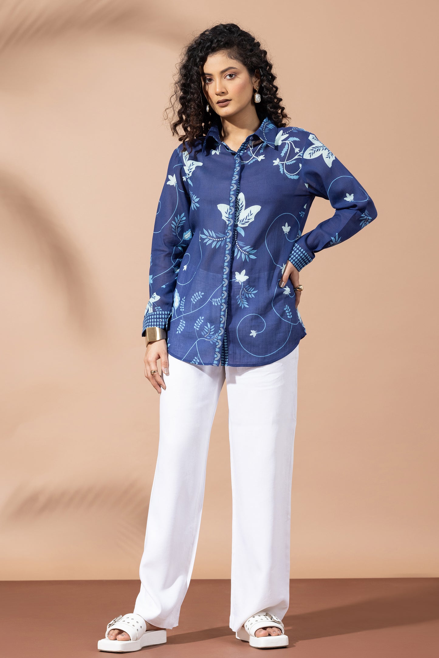 Ink Blue Bloom Shirt