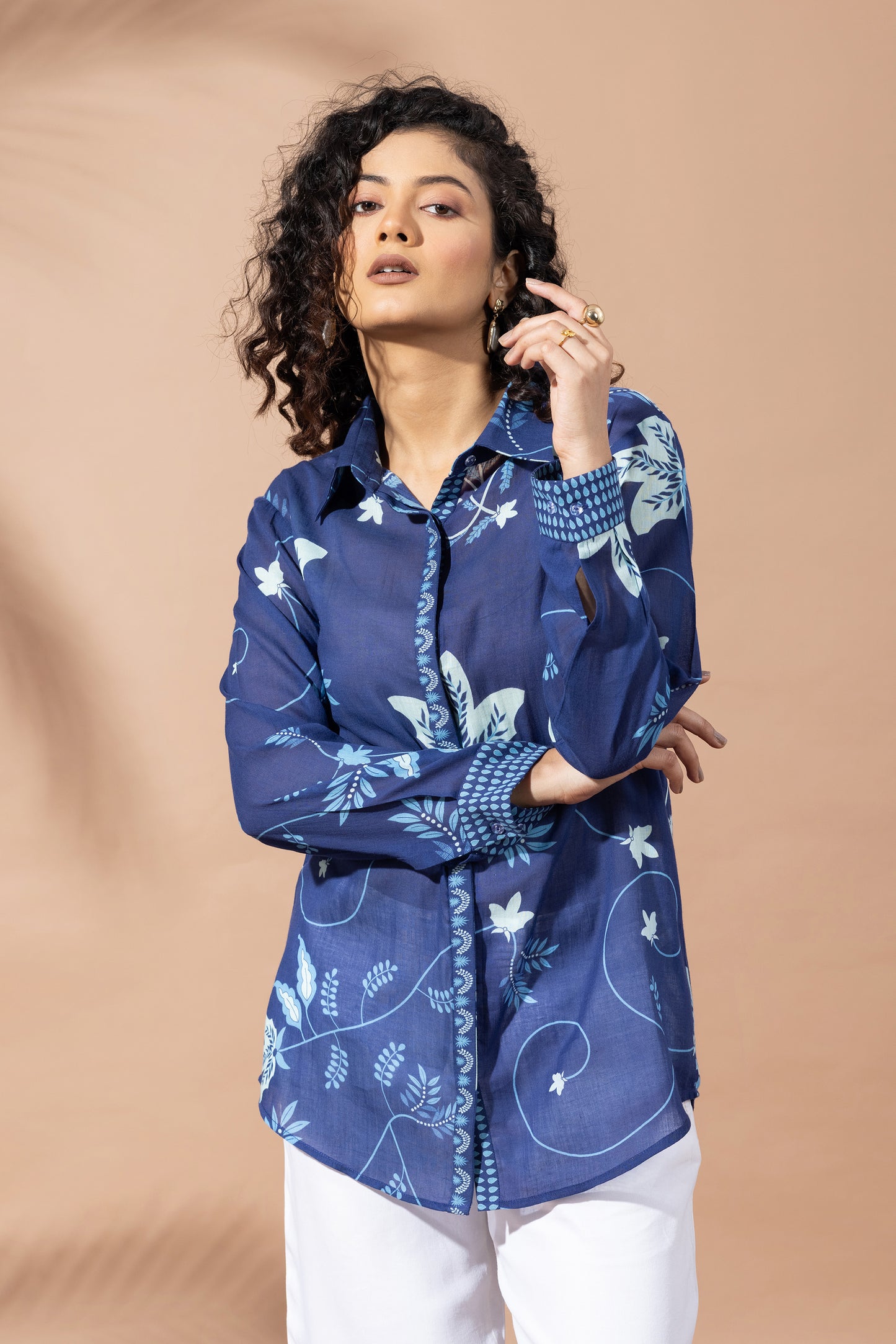 Ink Blue Bloom Shirt