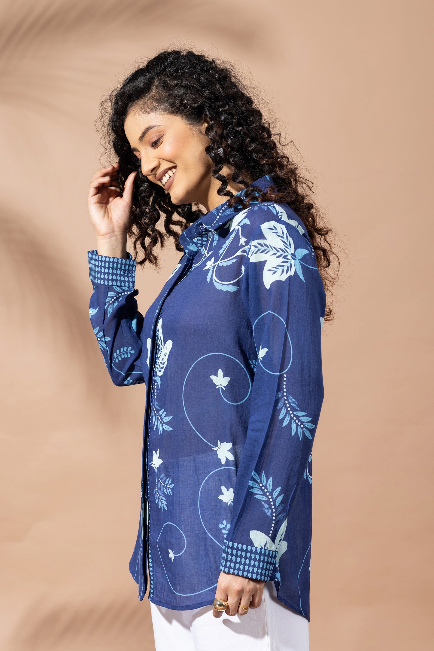 Ink Blue Bloom Shirt