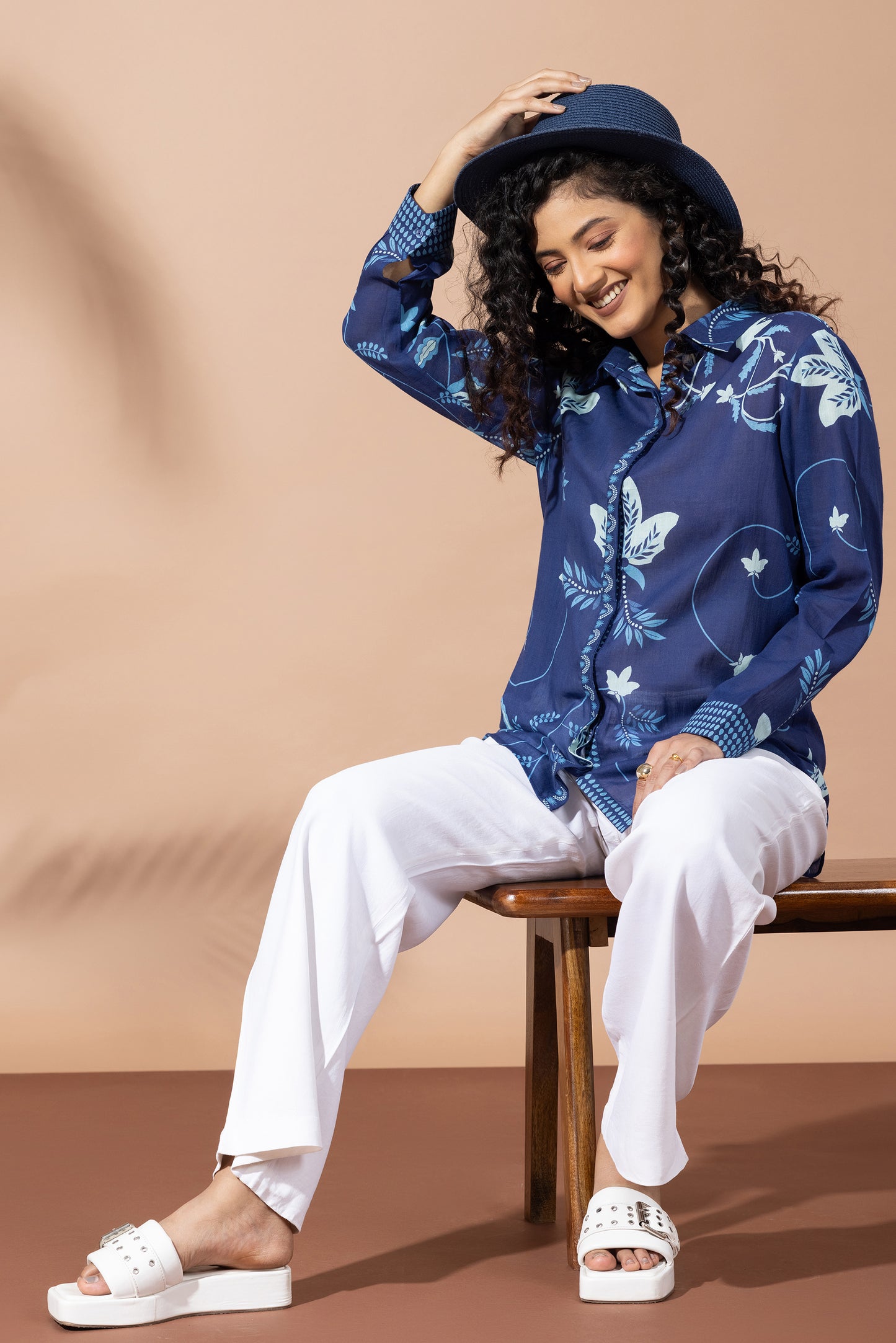 Ink Blue Bloom Shirt