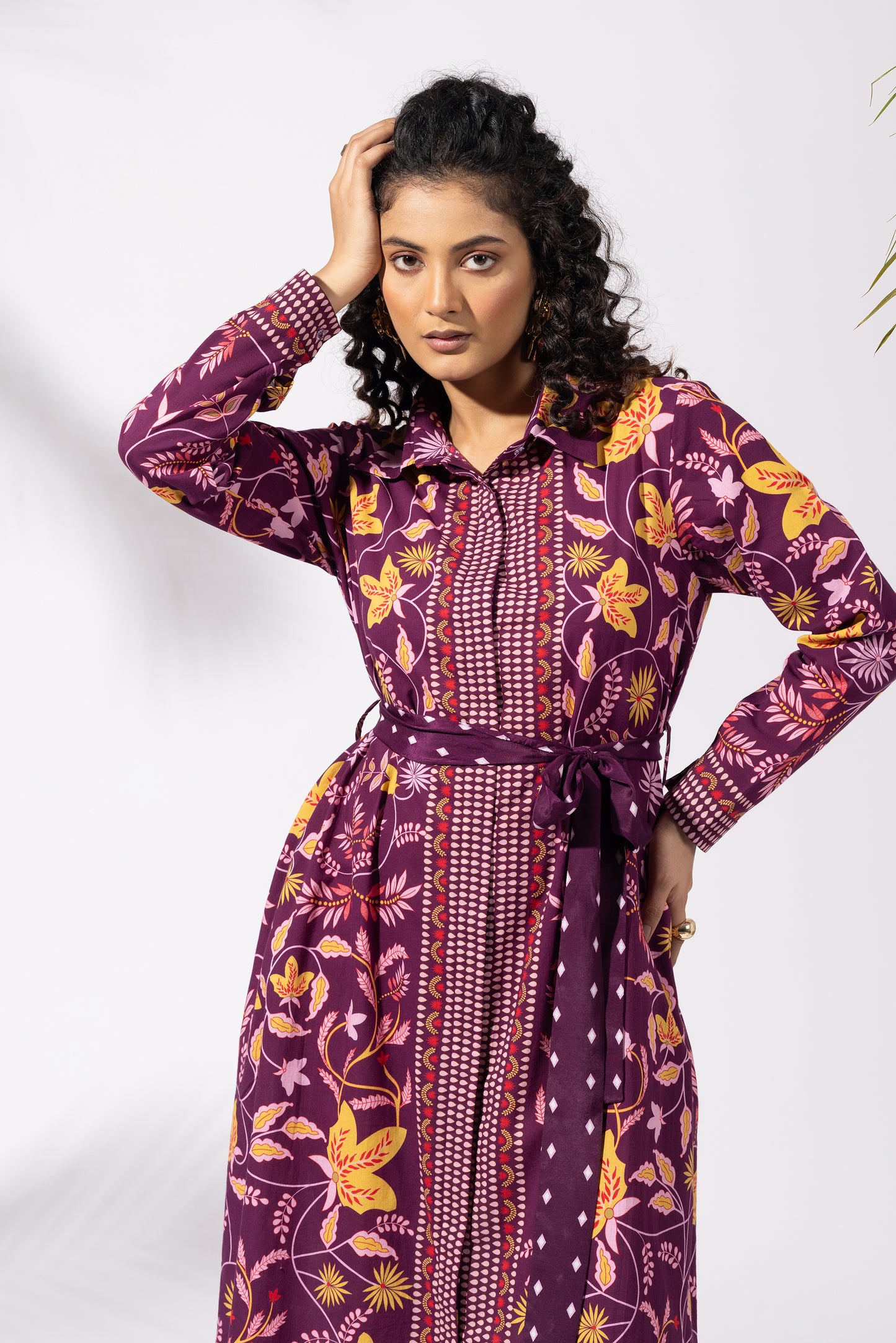 Muse Plum Shirt Dress