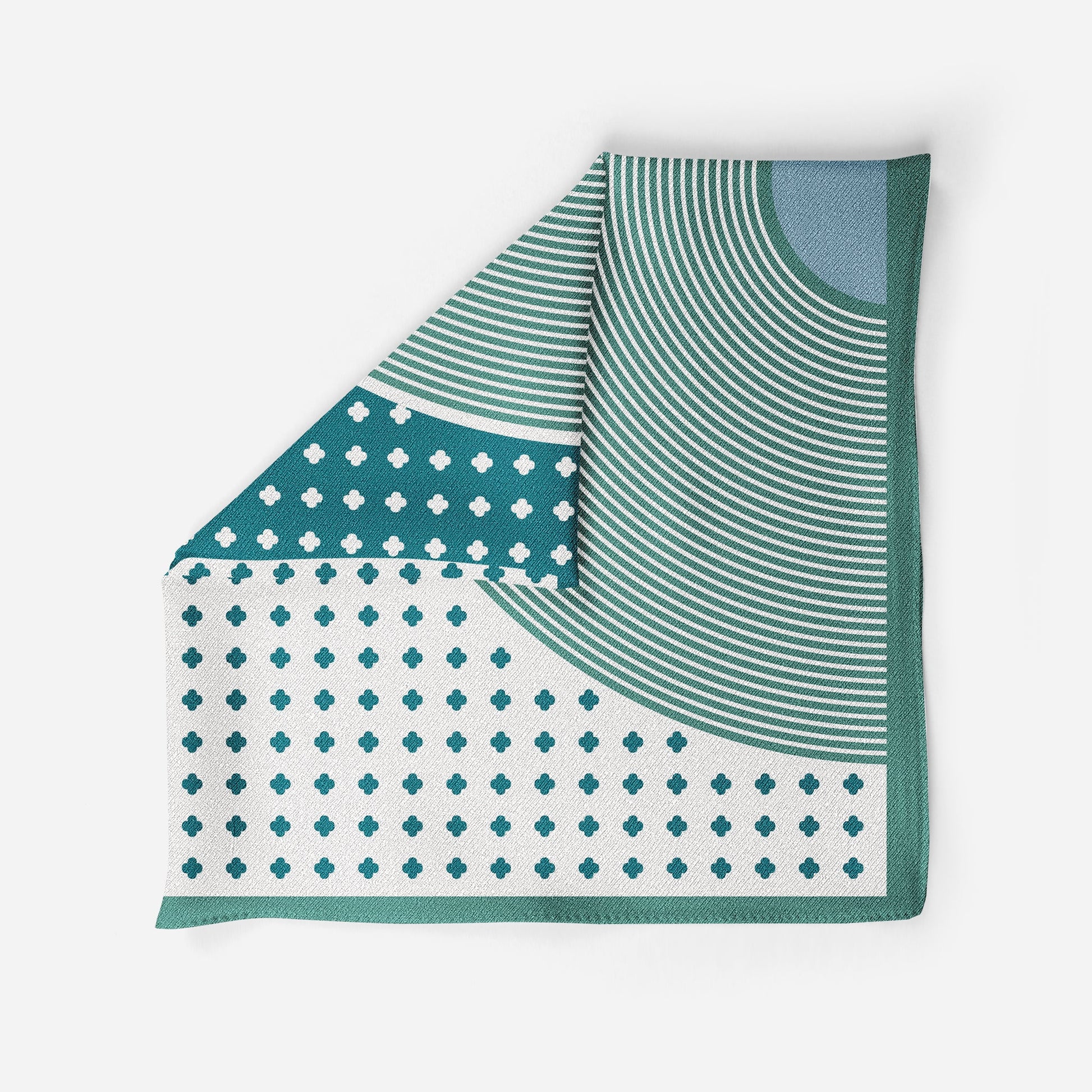 Green Duality Silk Pocket Square