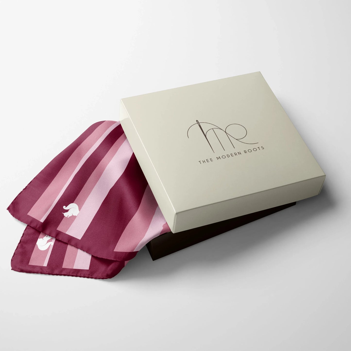 Squirrelly Stripes Silk Pocket Square - Thee Modern Roots