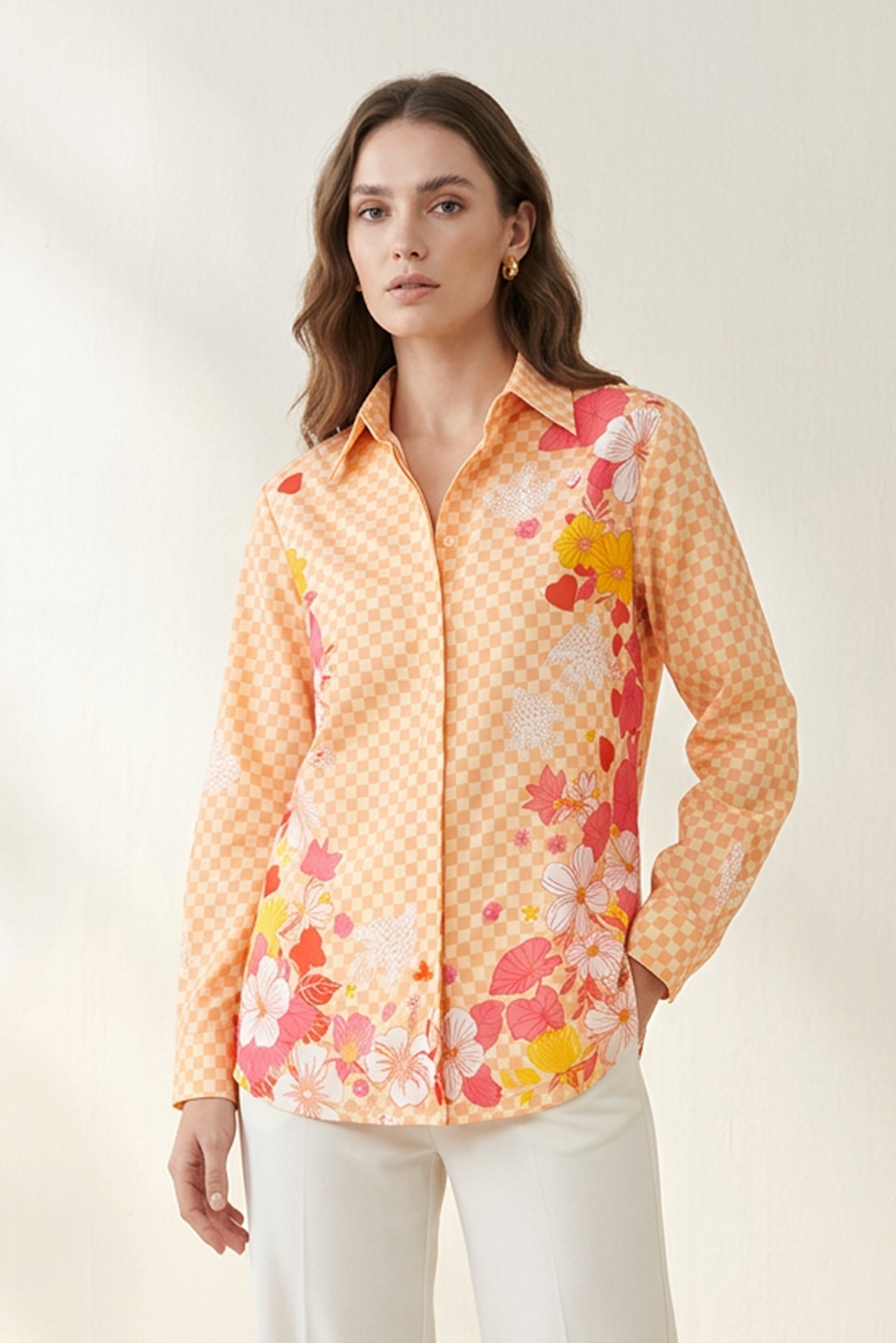 Checkered Sunset Pink Shirt