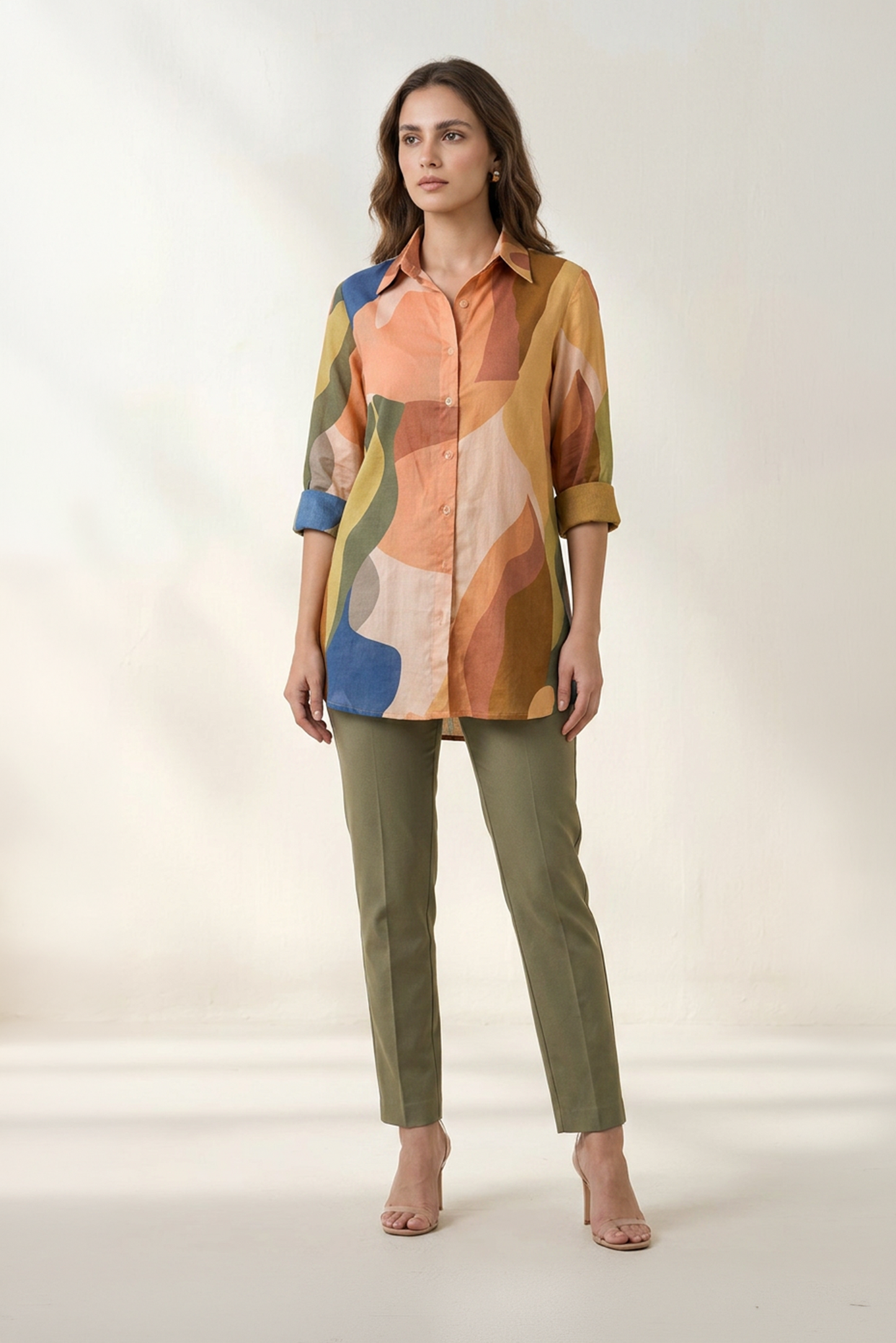 Sandstone Print Cotton Mul Shirt