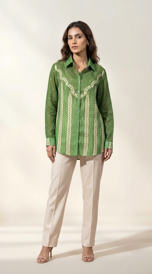 Chevron Forest Green Shirt