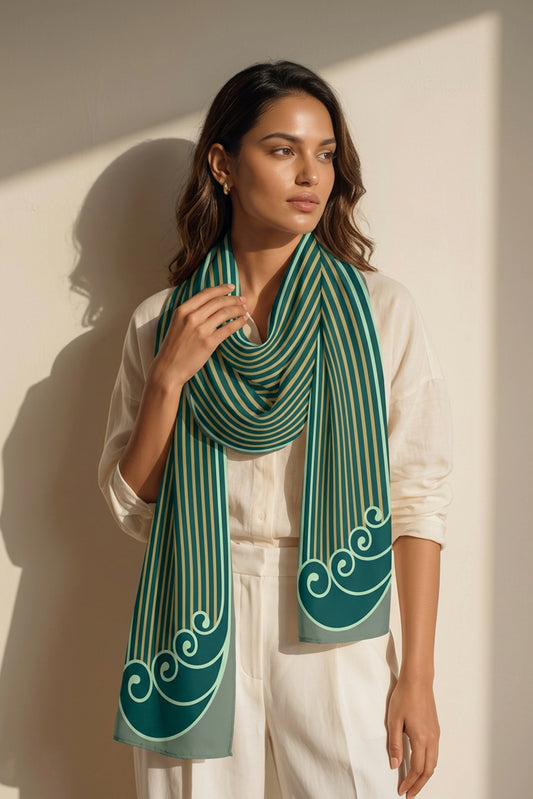 Striped Symphony Silk Stole