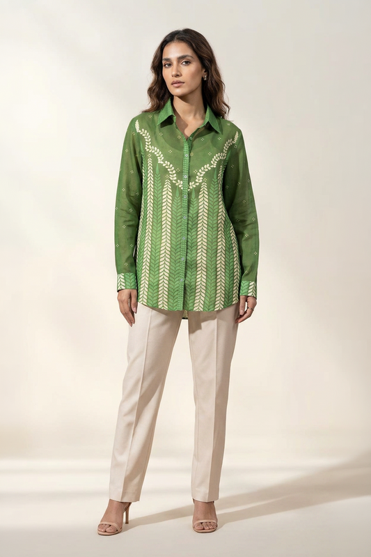 Chevron Forest Green Shirt