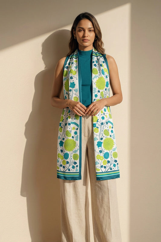 Emerald Ivy Silk Stole