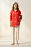 Poppy Red Horse Print Cotton Mul Shirt