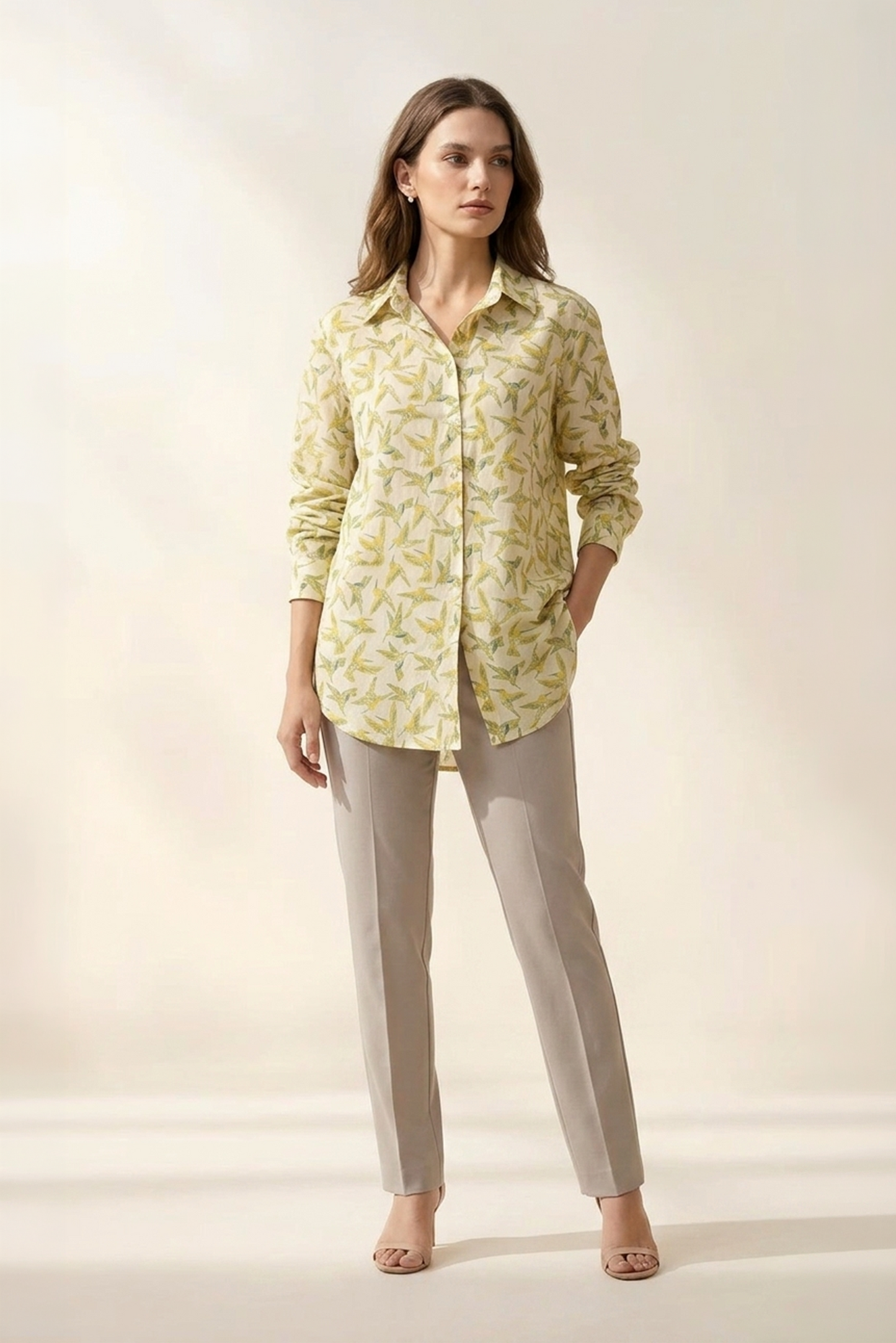 Buttercup Floral Flight Cotton Mul Printed Shirt