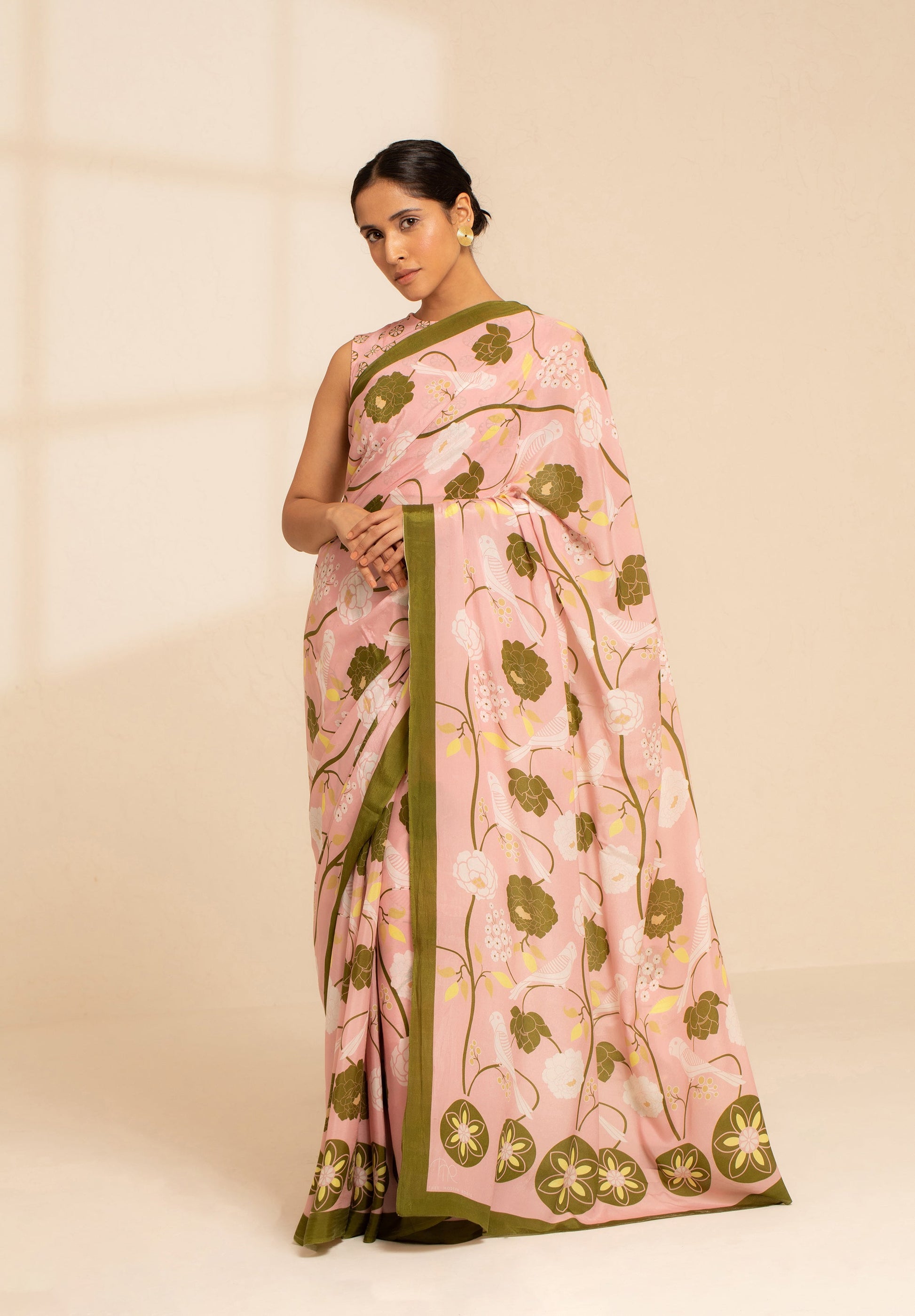 Paradise Blooms Printed Crepe Saree