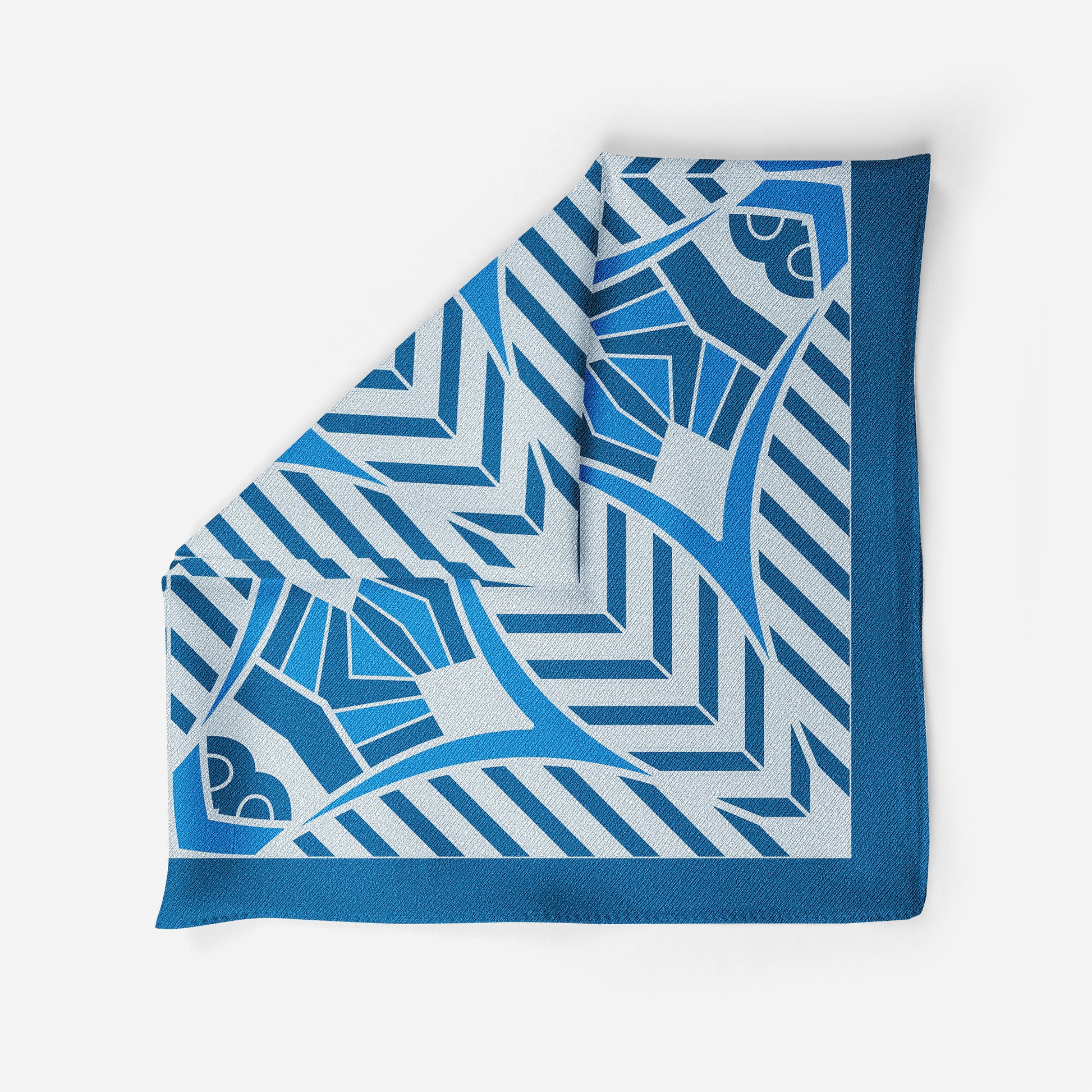 Blue Illusion Silk Pocket Square