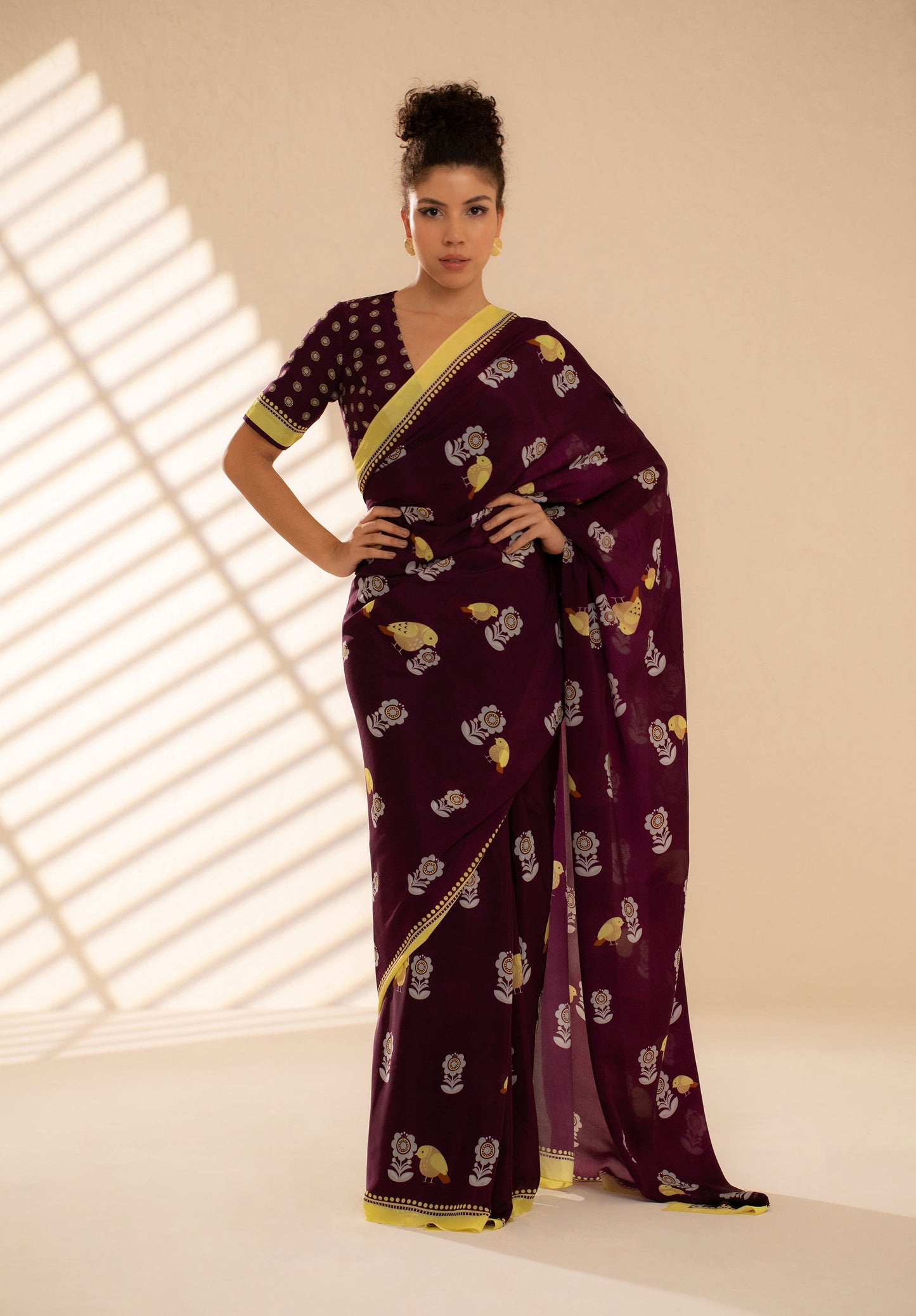 Fluttering Beauty Printed Crepe Saree