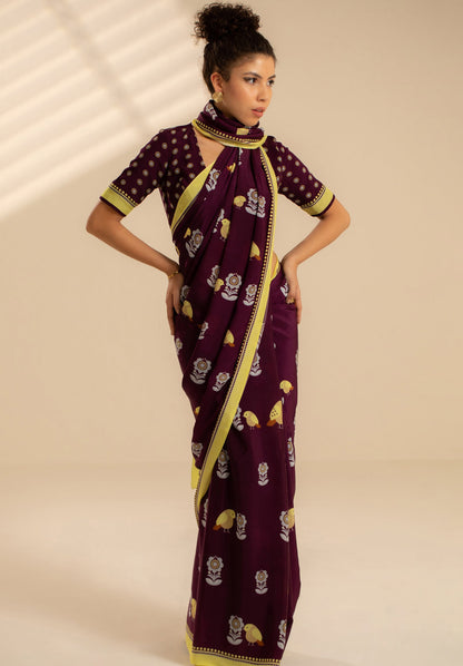 Fluttering Beauty Printed Crepe Saree