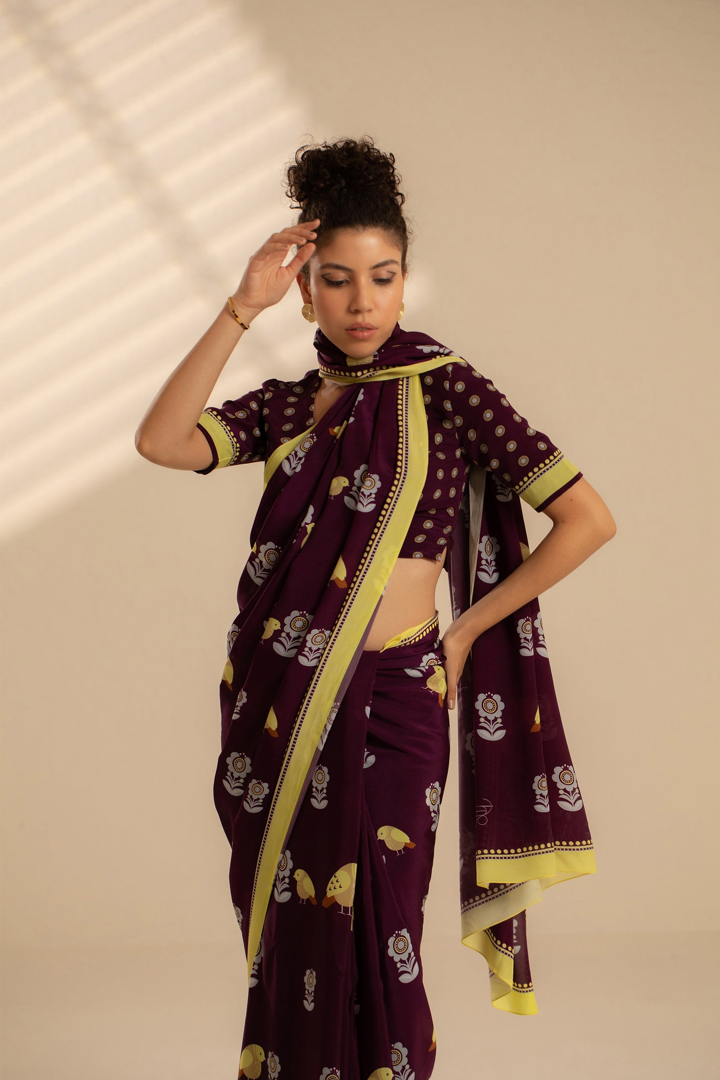 Fluttering Beauty Printed Crepe Saree