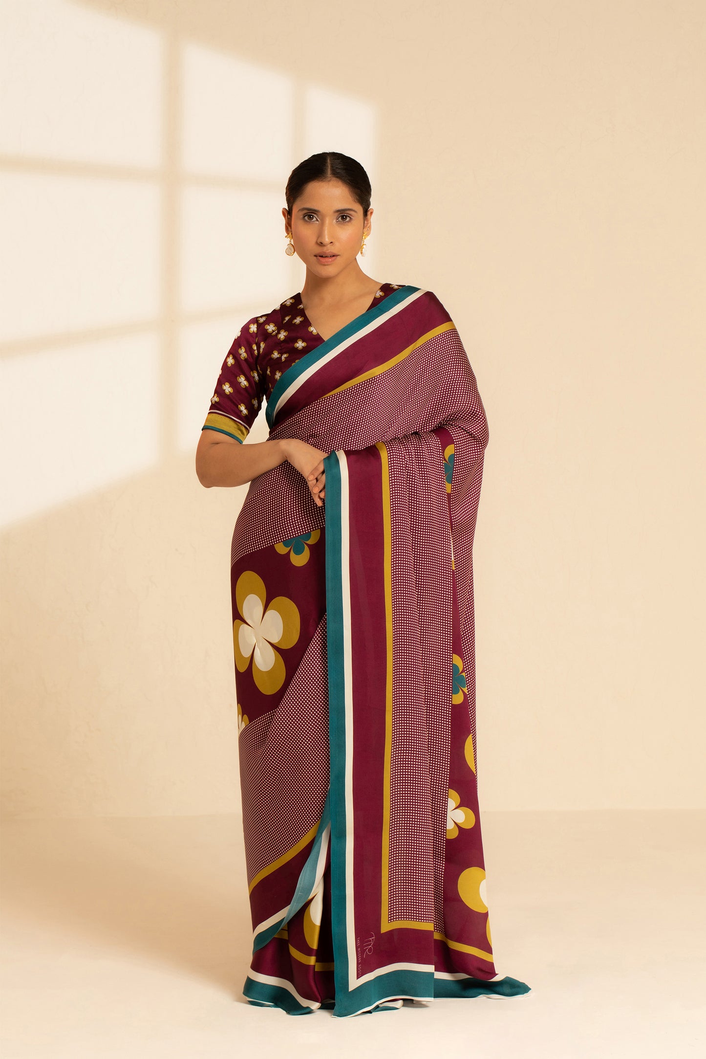 Retro Fusion Satin Georgette Saree