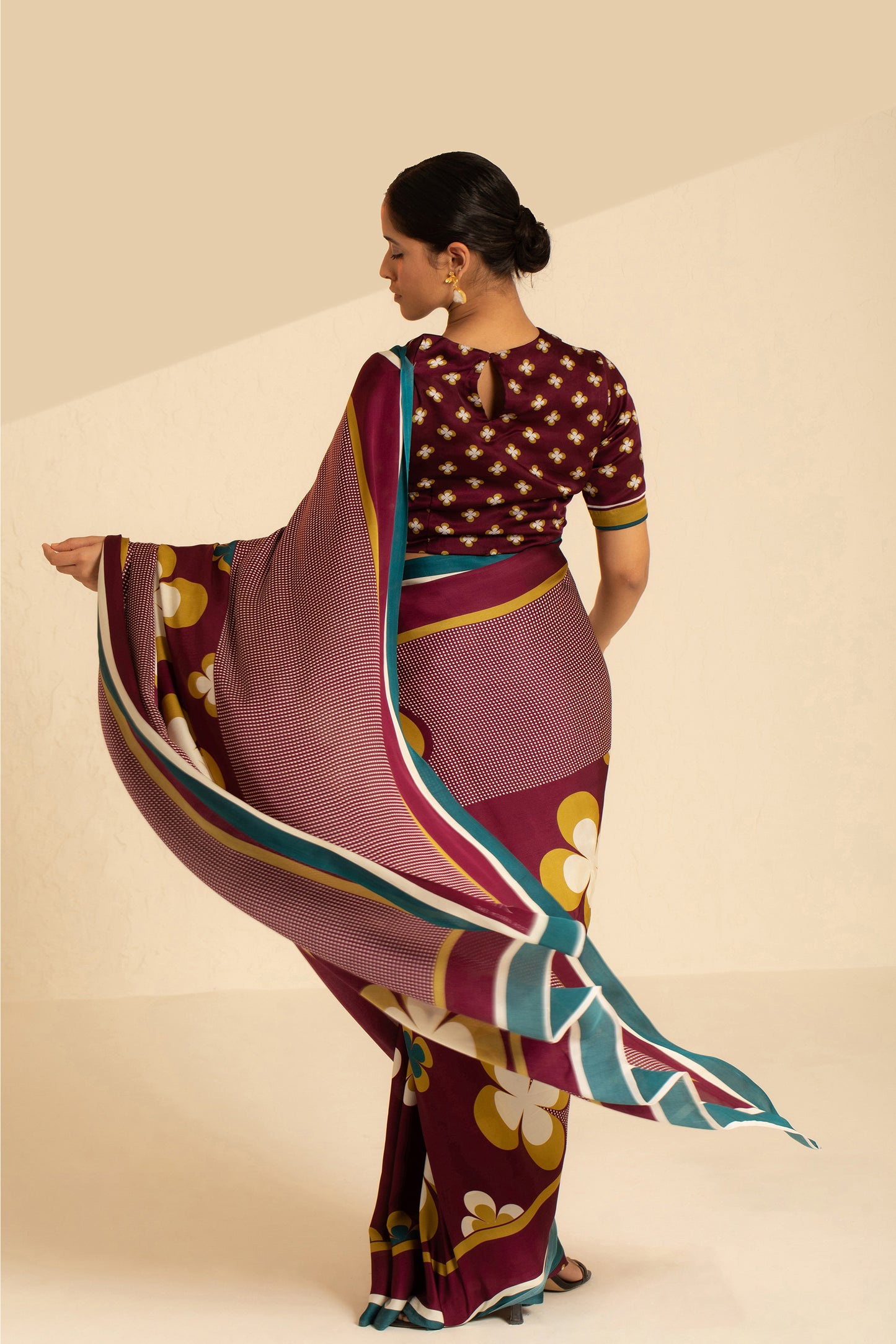 Retro Fusion Satin Georgette Saree