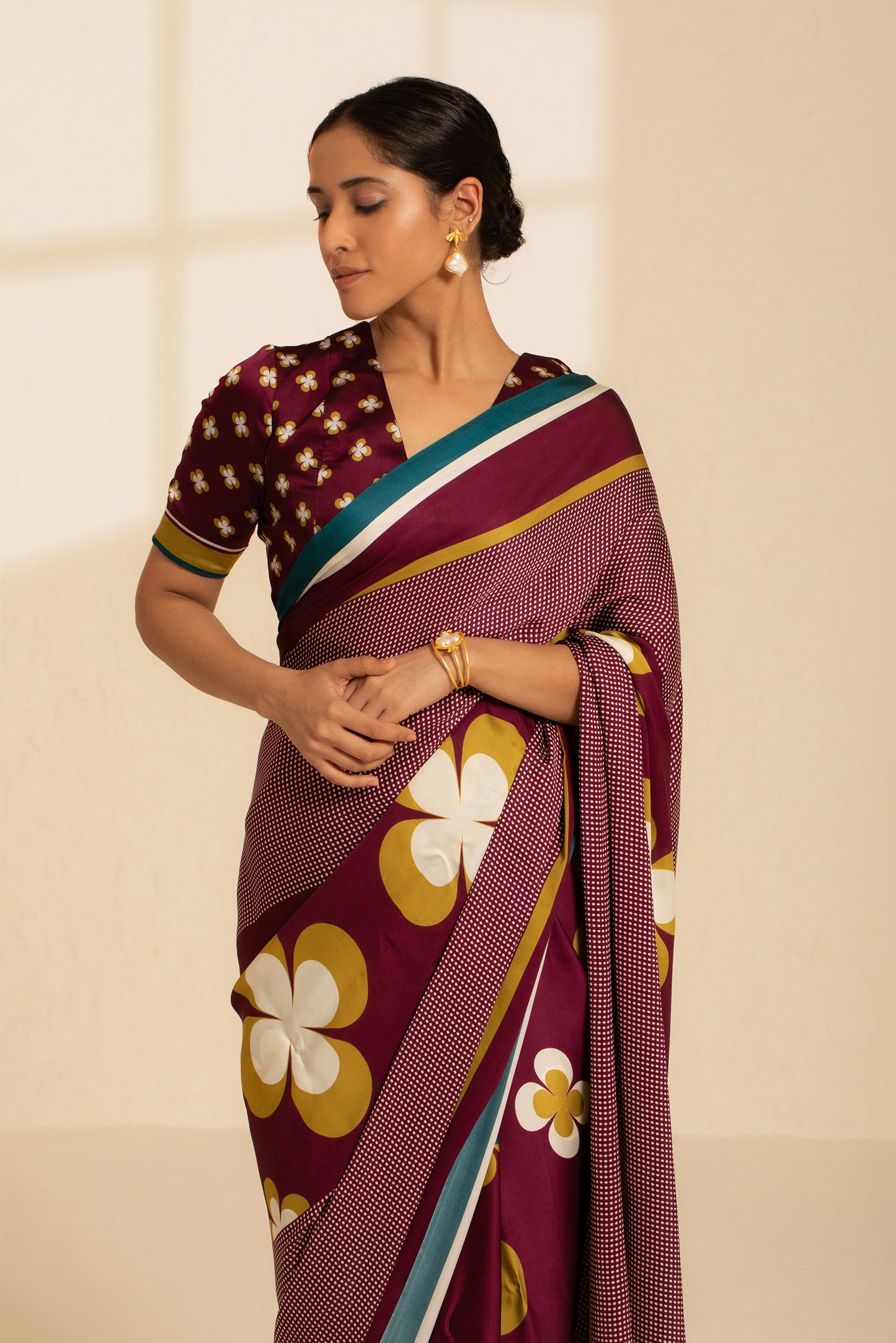 Retro Fusion Satin Georgette Saree