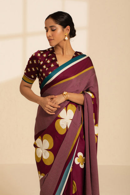Retro Fusion Satin Georgette Saree