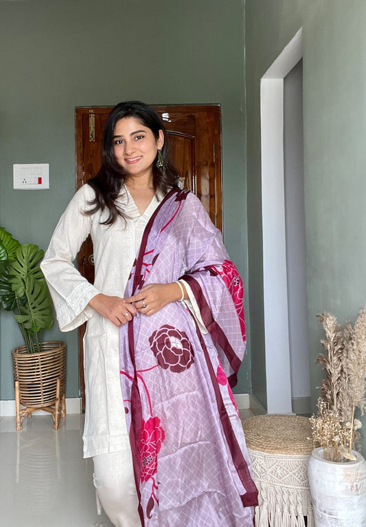 Mughal Garden Silk Dupatta