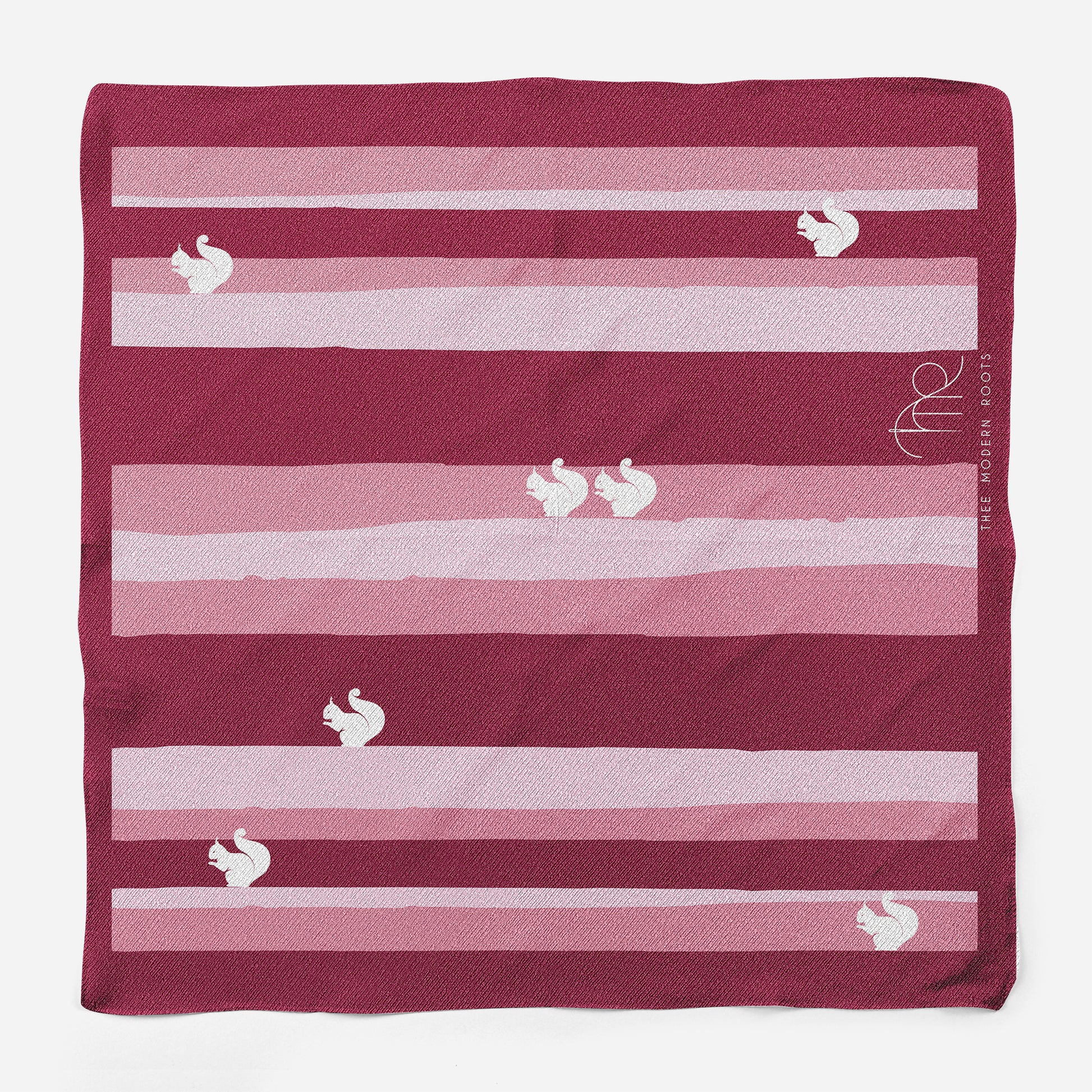 Squirrelly Stripes Silk Pocket Square